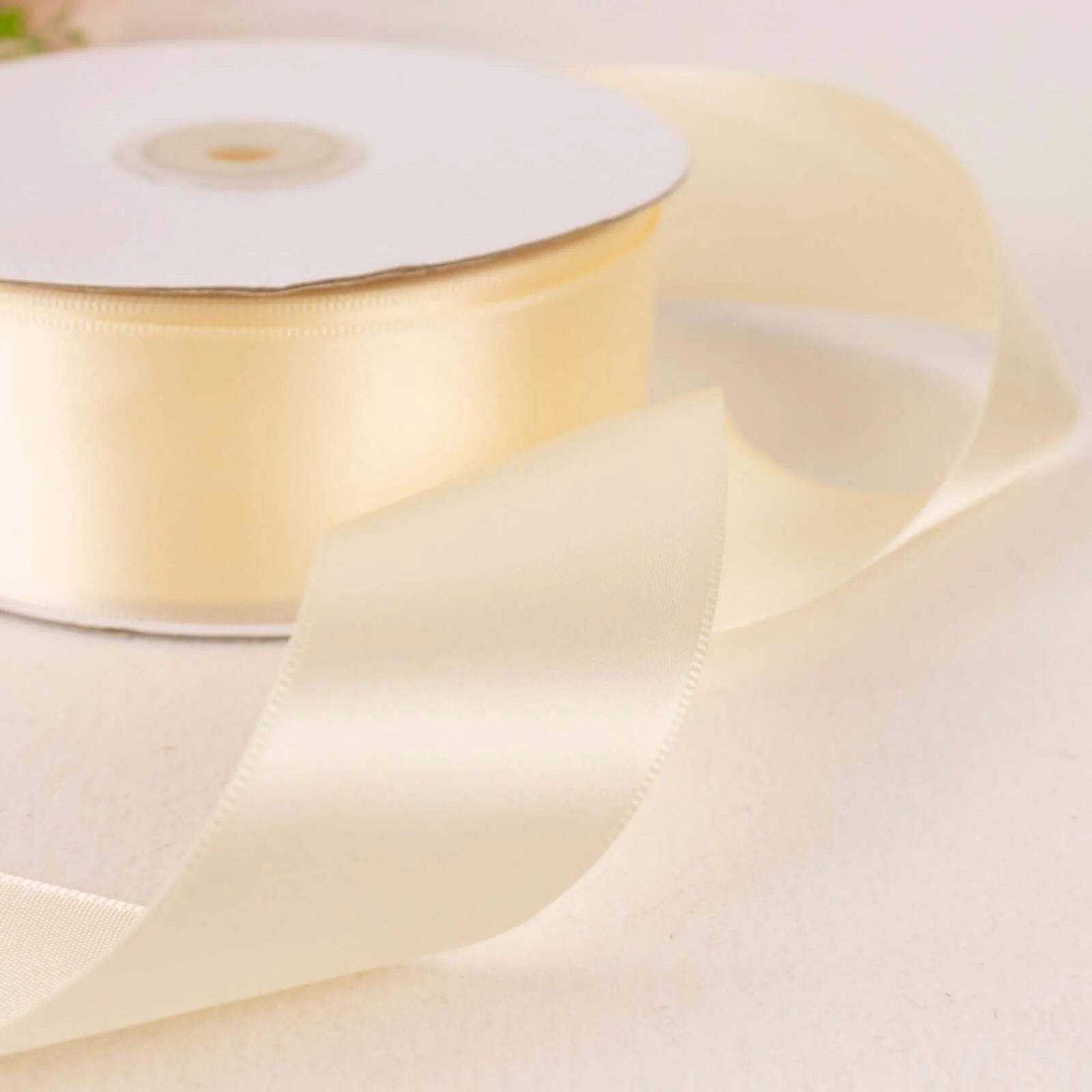 Ivory Single Face Decorative Satin Ribbon 50 Yards 1.5" - Image 6