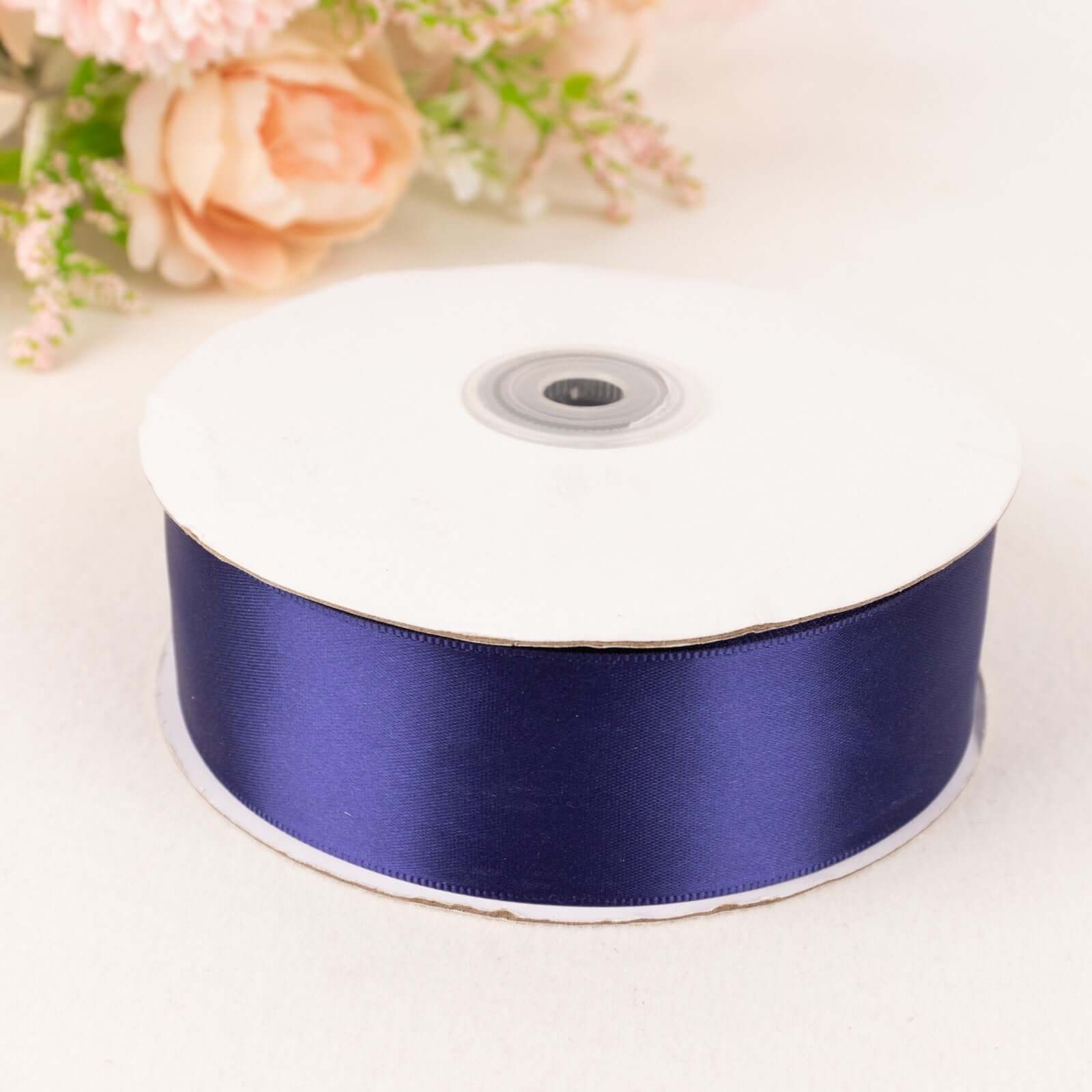 Navy Blue Single Face Decorative Satin Ribbon 50 Yards 1.5" - Image 11