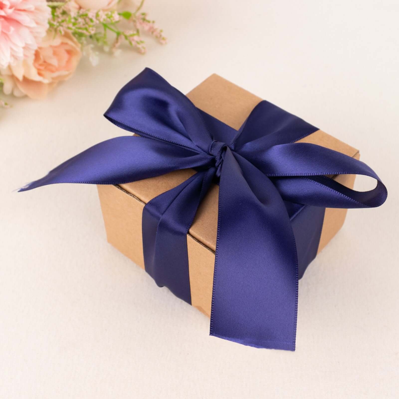 Navy Blue Single Face Decorative Satin Ribbon 50 Yards 1.5" - Image 2
