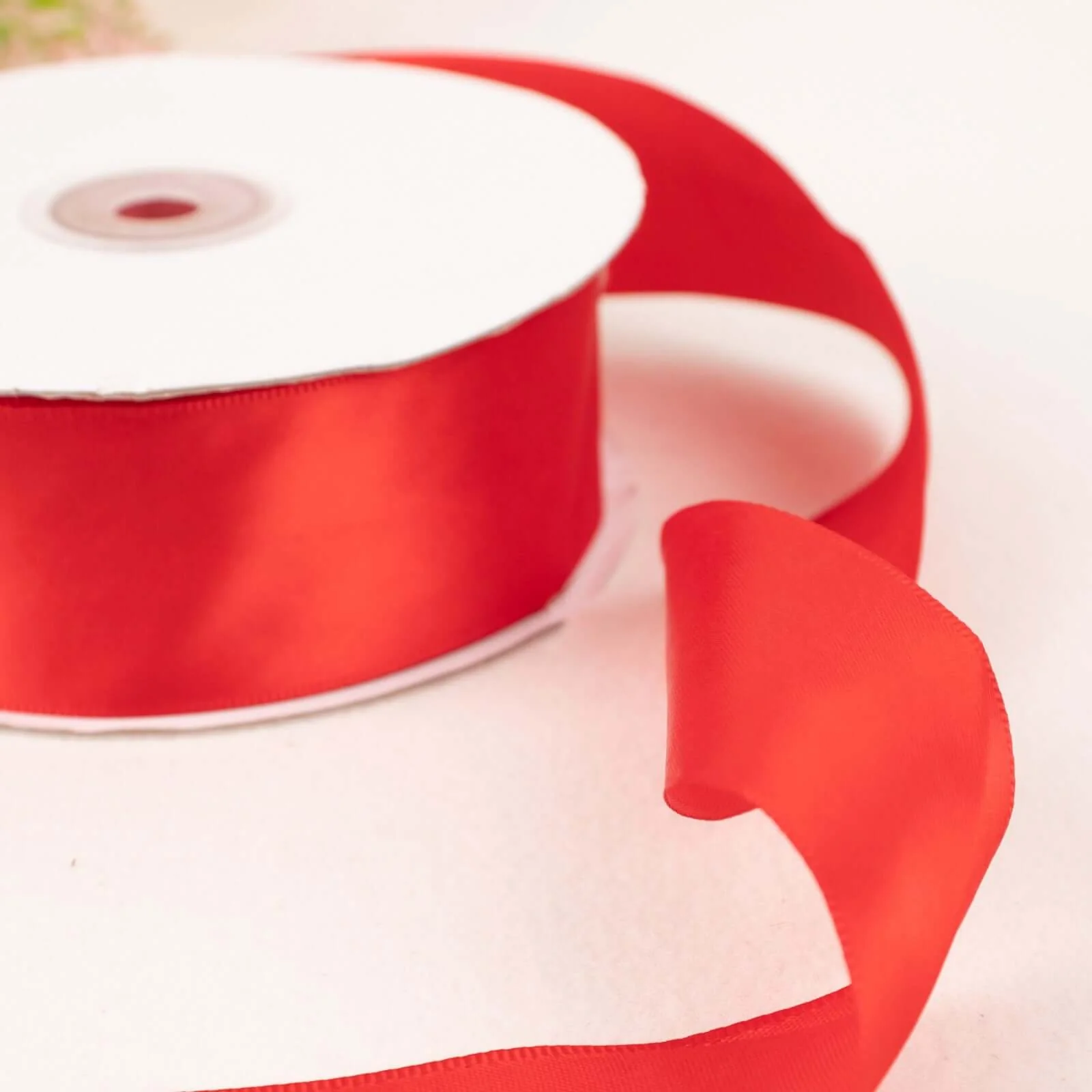 Red Single Face Decorative Satin Ribbon 50 Yards 1.5" - Image 6