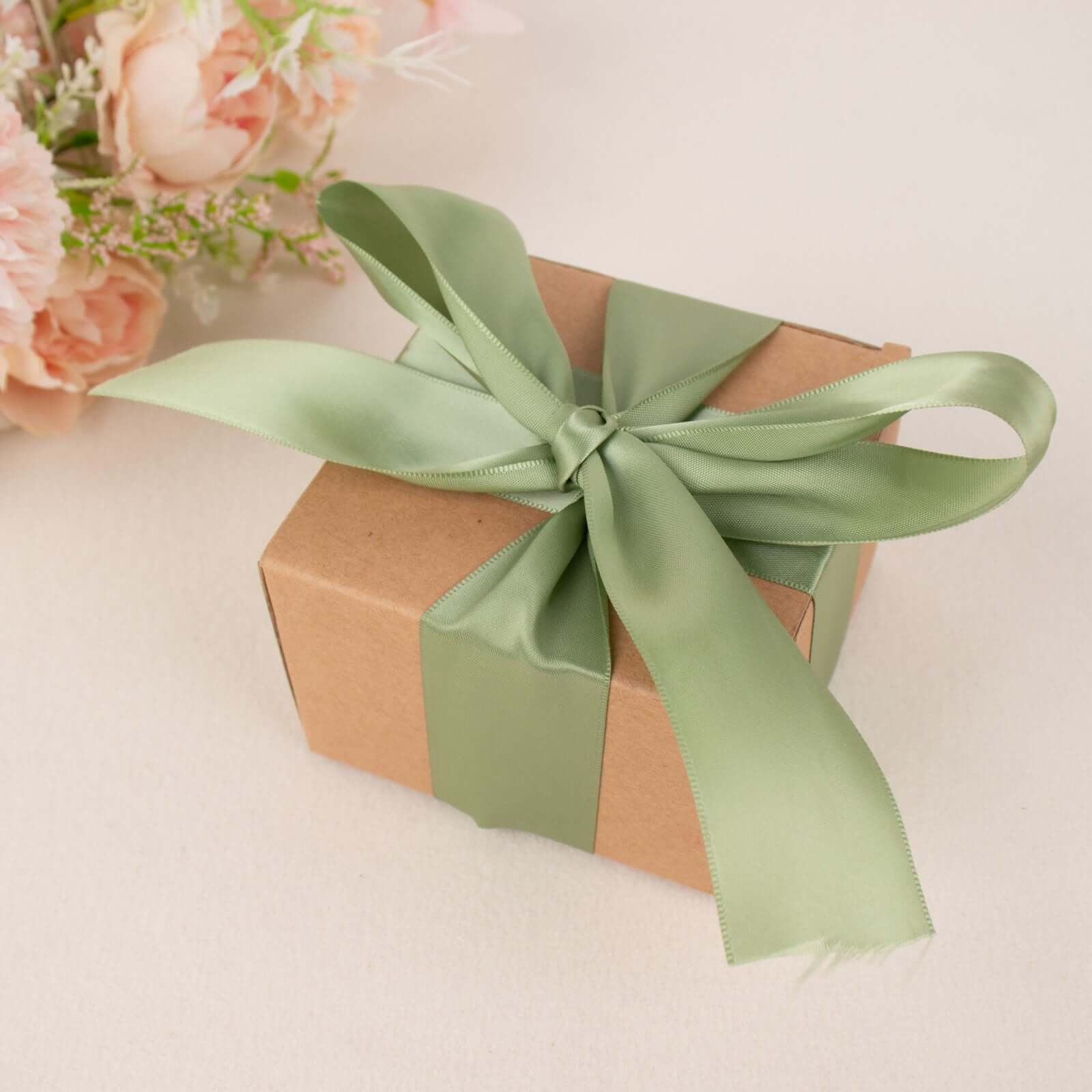 Sage Green Single Face Decorative Satin Ribbon 50 Yards 1.5" - Image 2