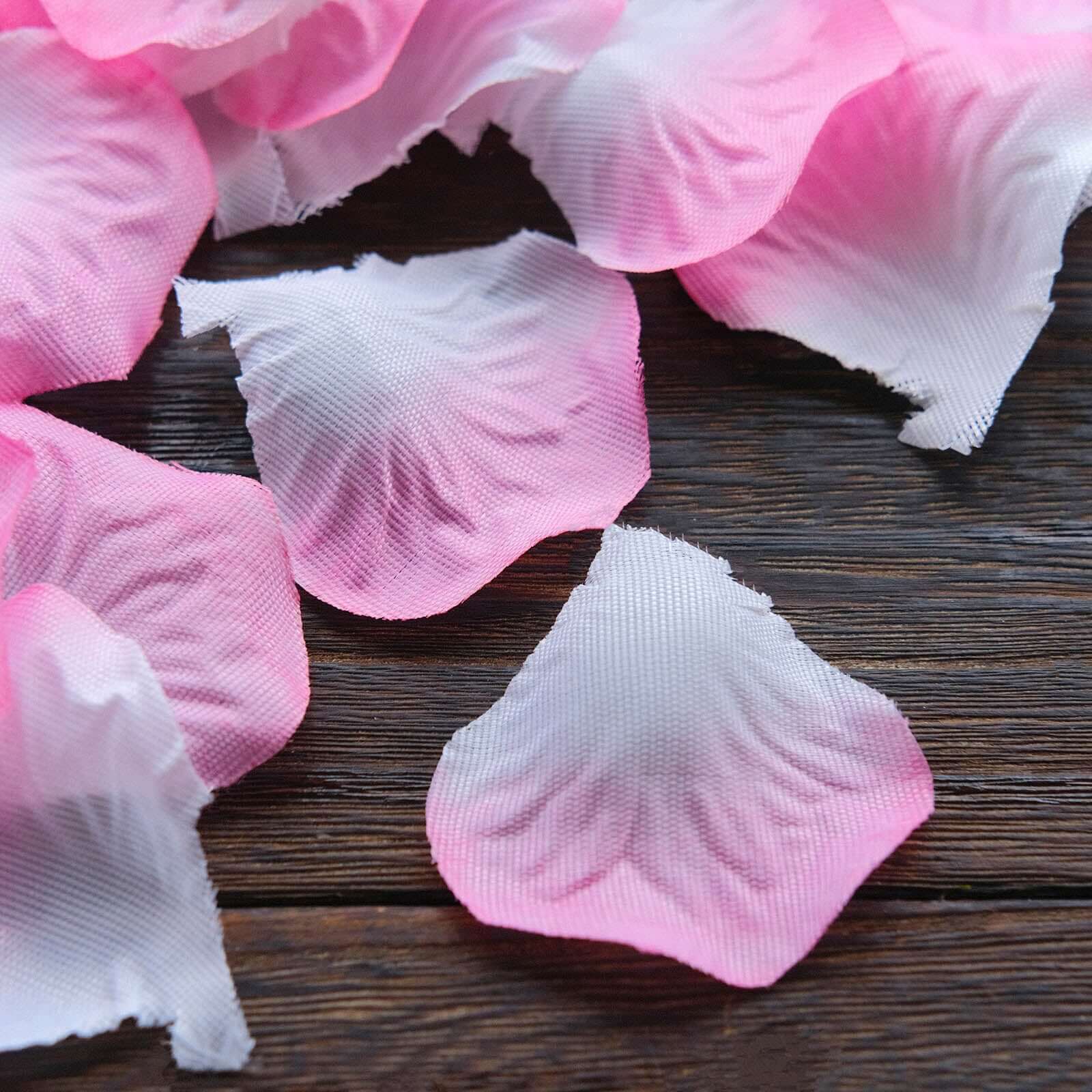 500-Pack Silk Rose Petals Confetti White Pink Round Design - Decorative Table Scatters - Image 13