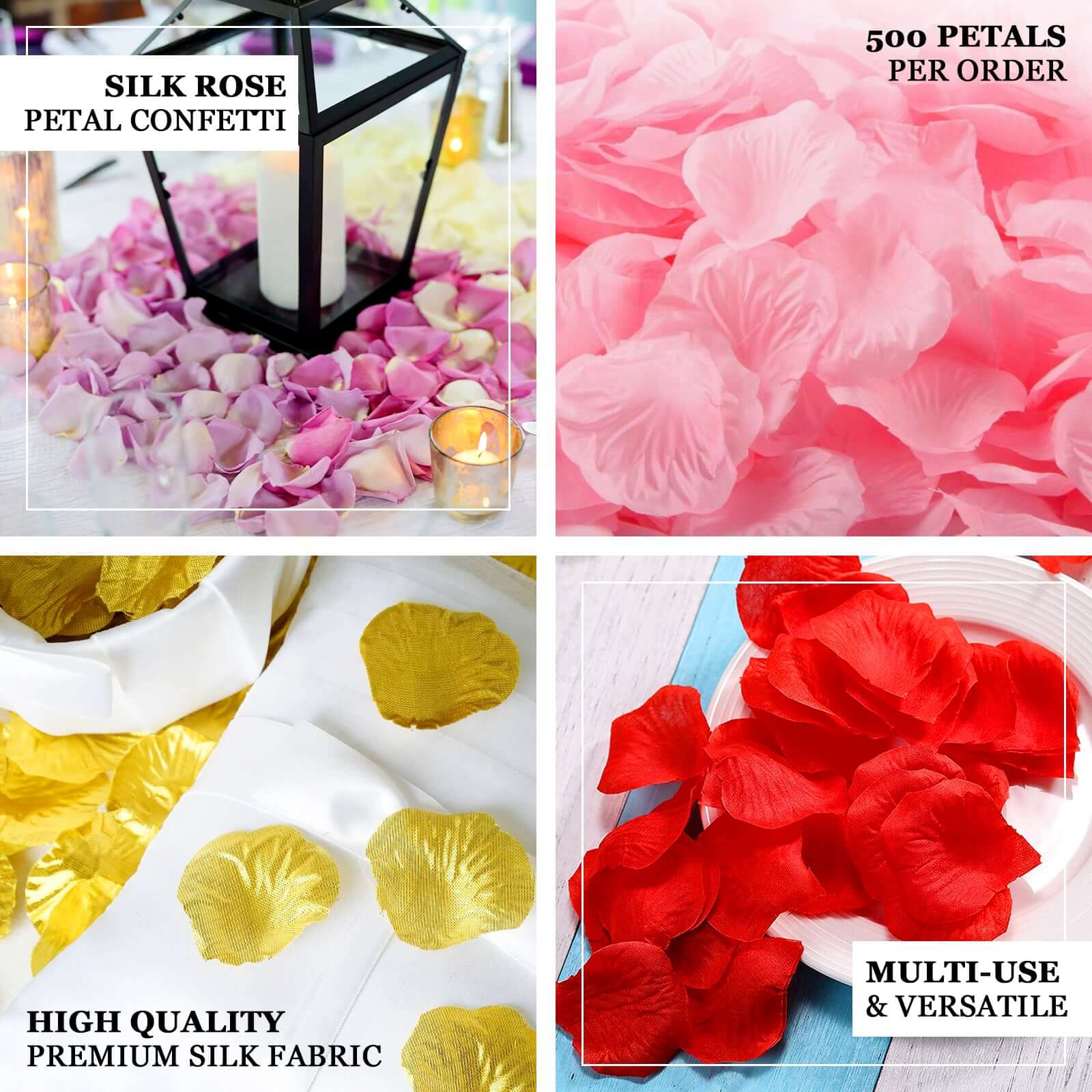 500-Pack Silk Rose Petals Confetti Yellow Round Design - Decorative Table Scatters - Image 4