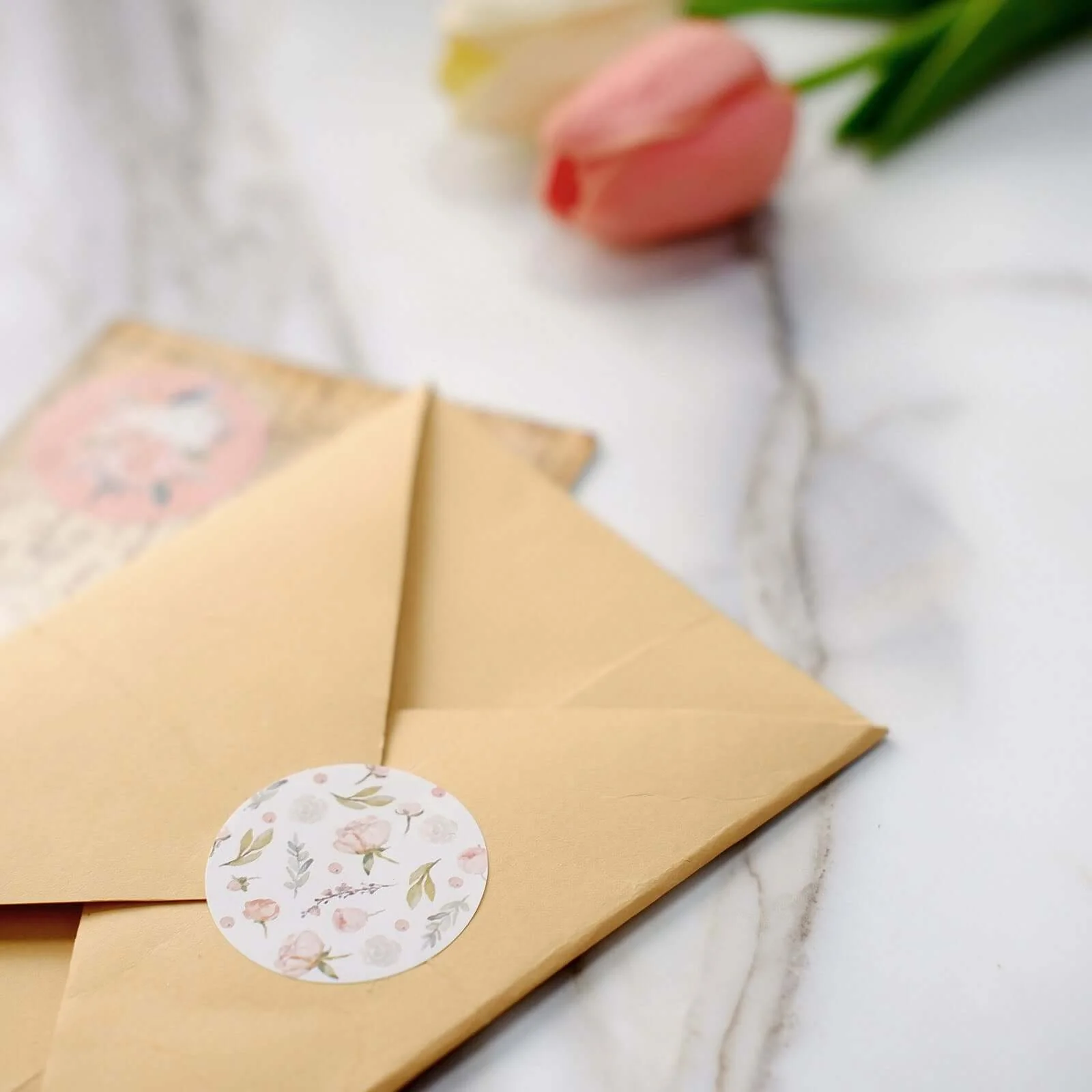 500pcs Baby Shower Love and Oh Baby Floral Stickers Roll, Labels For DIY Envelope Seal - Round 1.5" - Image 11