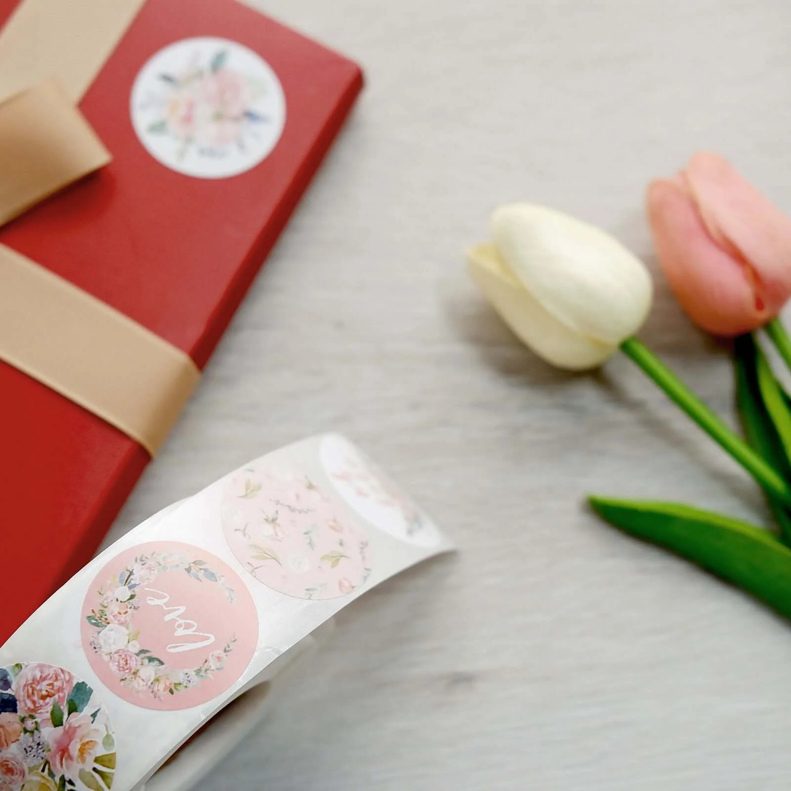 500pcs Baby Shower Love and Oh Baby Floral Stickers Roll, Labels For DIY Envelope Seal - Round 1.5" - Image 14