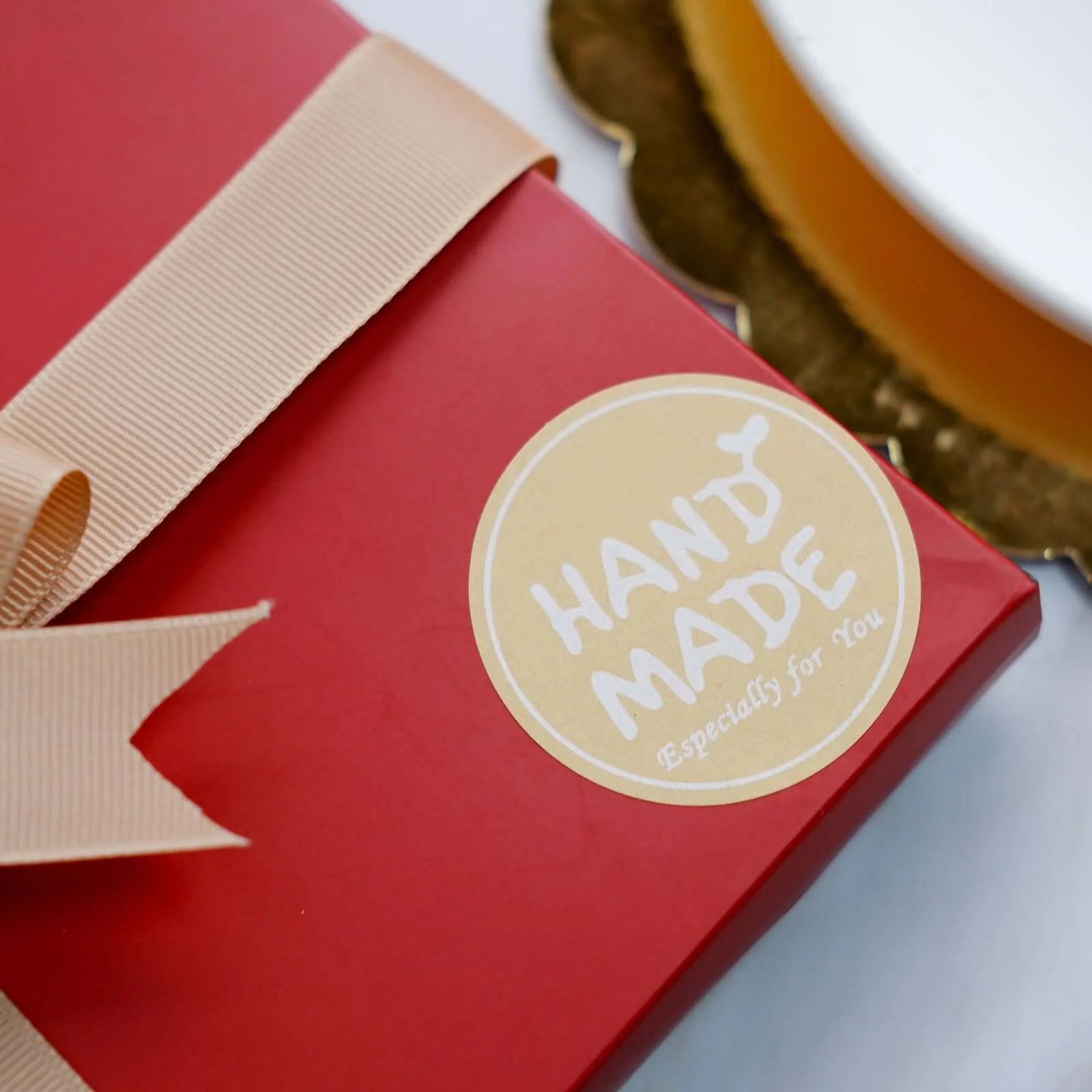 500pcs Handmade Especially For You Stickers Roll, Cookie and Bakery Box Labels - Round 1.5" - Image 10