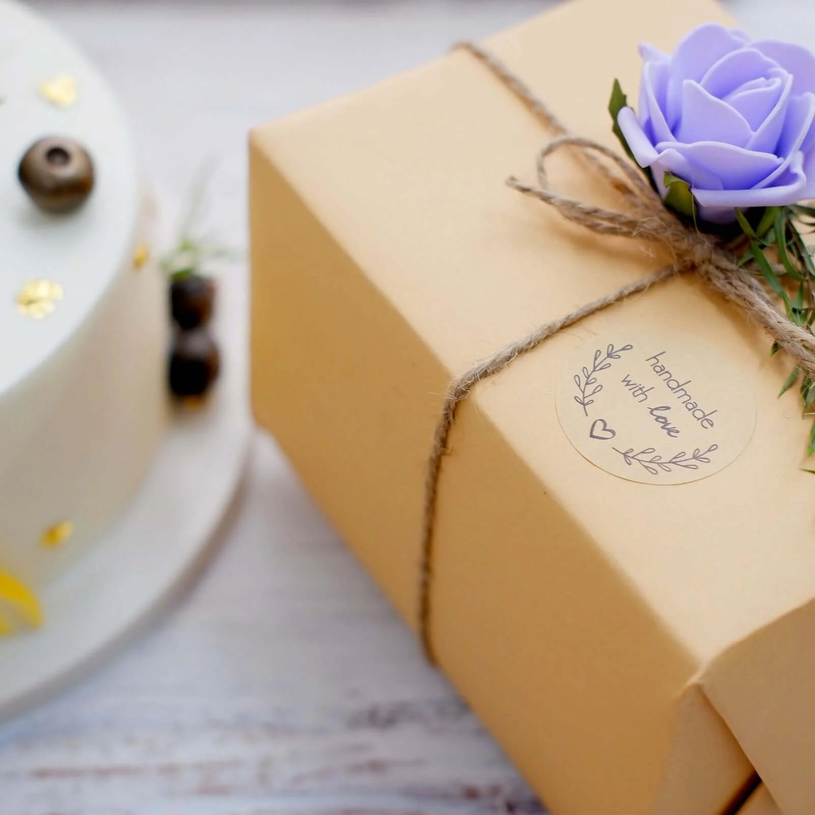 500pcs Handmade with Love Olive Branch Stickers Roll, Cookie and Bakery Box Labels - Round 1.5" - Image 11