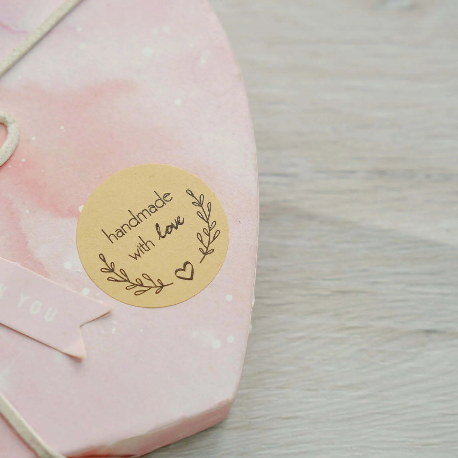 500pcs Handmade with Love Olive Branch Stickers Roll, Cookie and Bakery Box Labels - Round 1.5" - Image 12