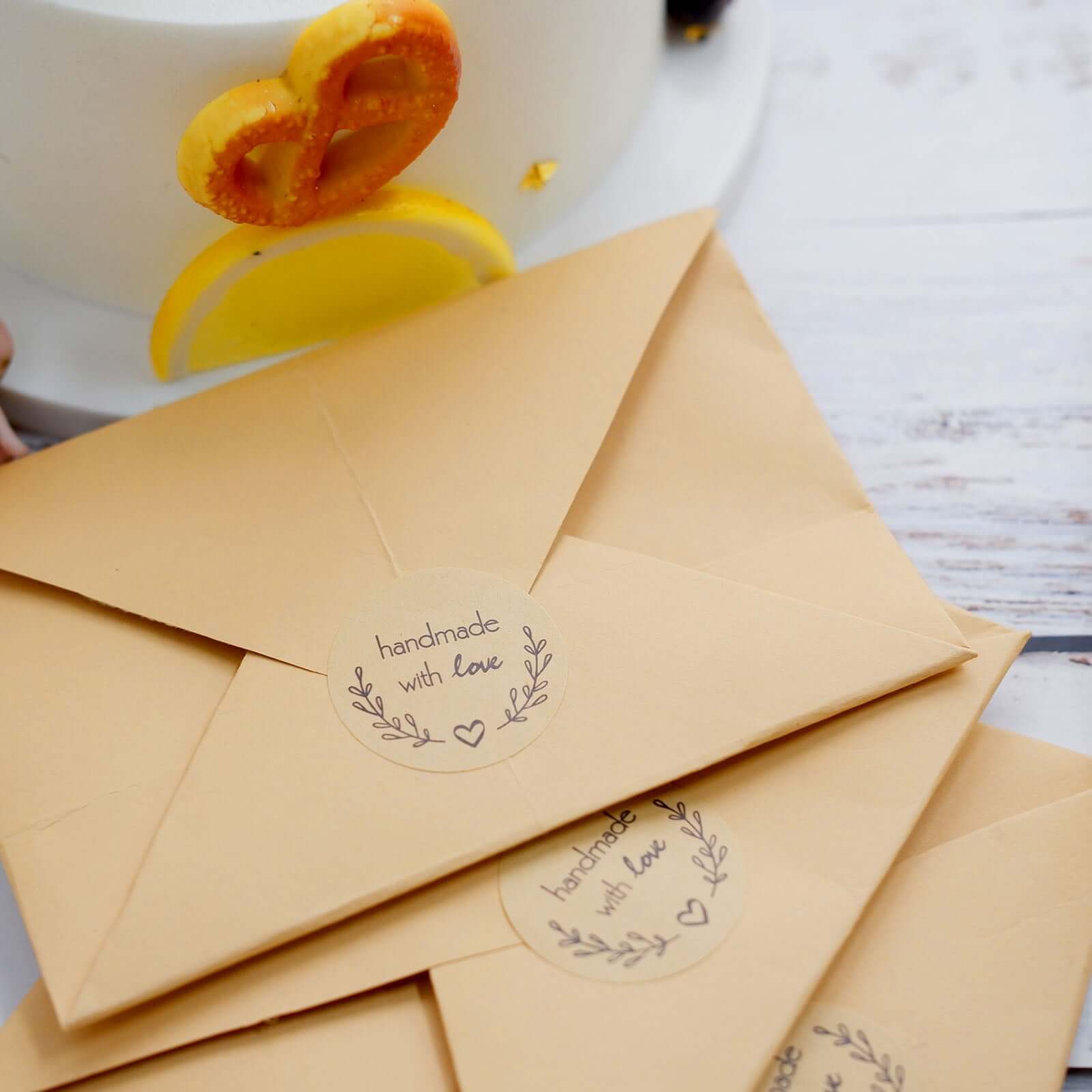 500pcs Handmade with Love Olive Branch Stickers Roll, Cookie and Bakery Box Labels - Round 1.5" - Image 17
