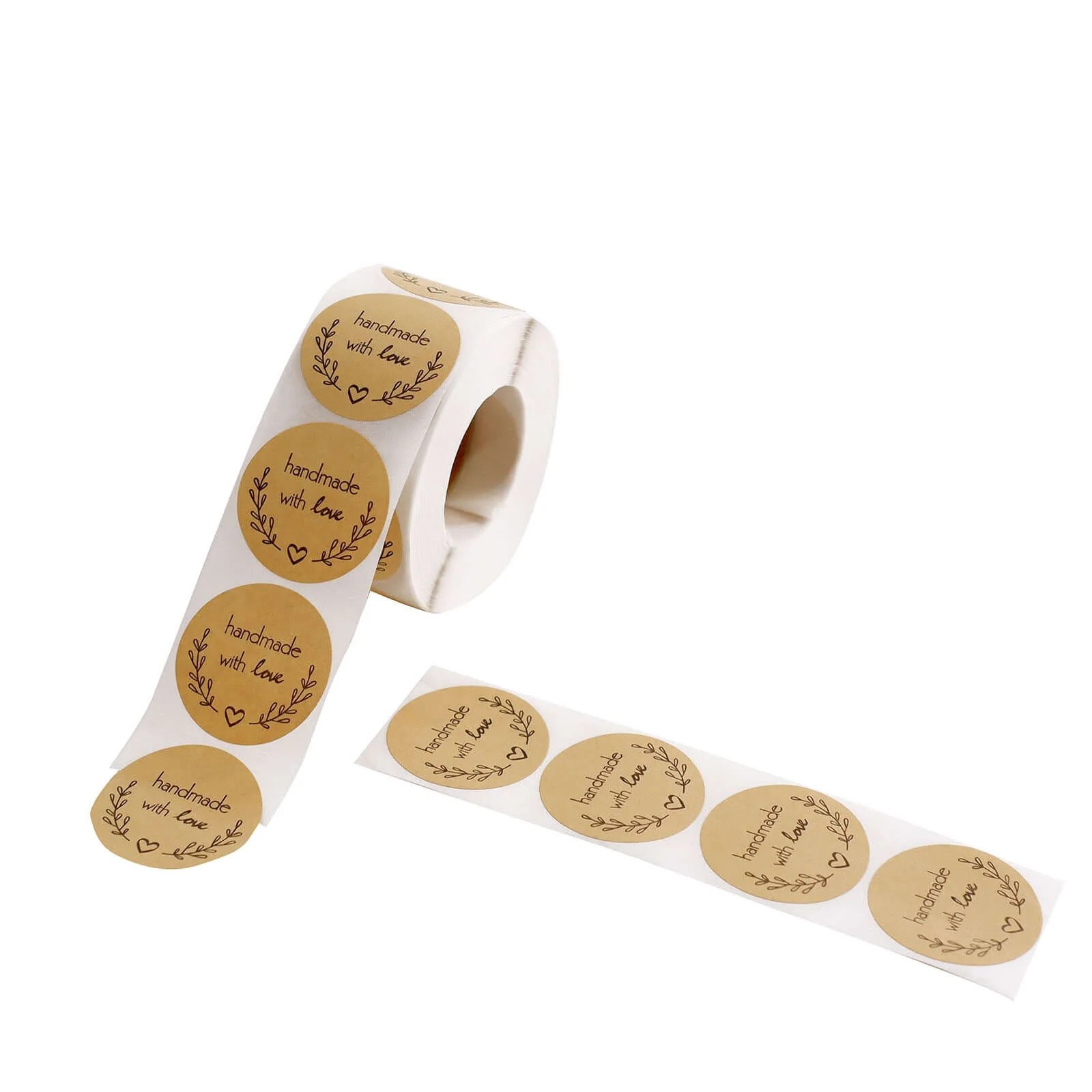 500pcs Handmade with Love Olive Branch Stickers Roll, Cookie and Bakery Box Labels - Round 1.5" - Image 20