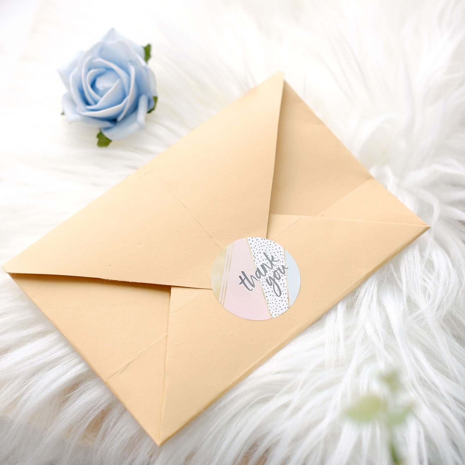 500pcs Thank You Black/White/Gold/Pink Glam Stickers Roll, Labels For DIY Envelope Seal Assorted Geometric Design - Round 1.5" - Image 11