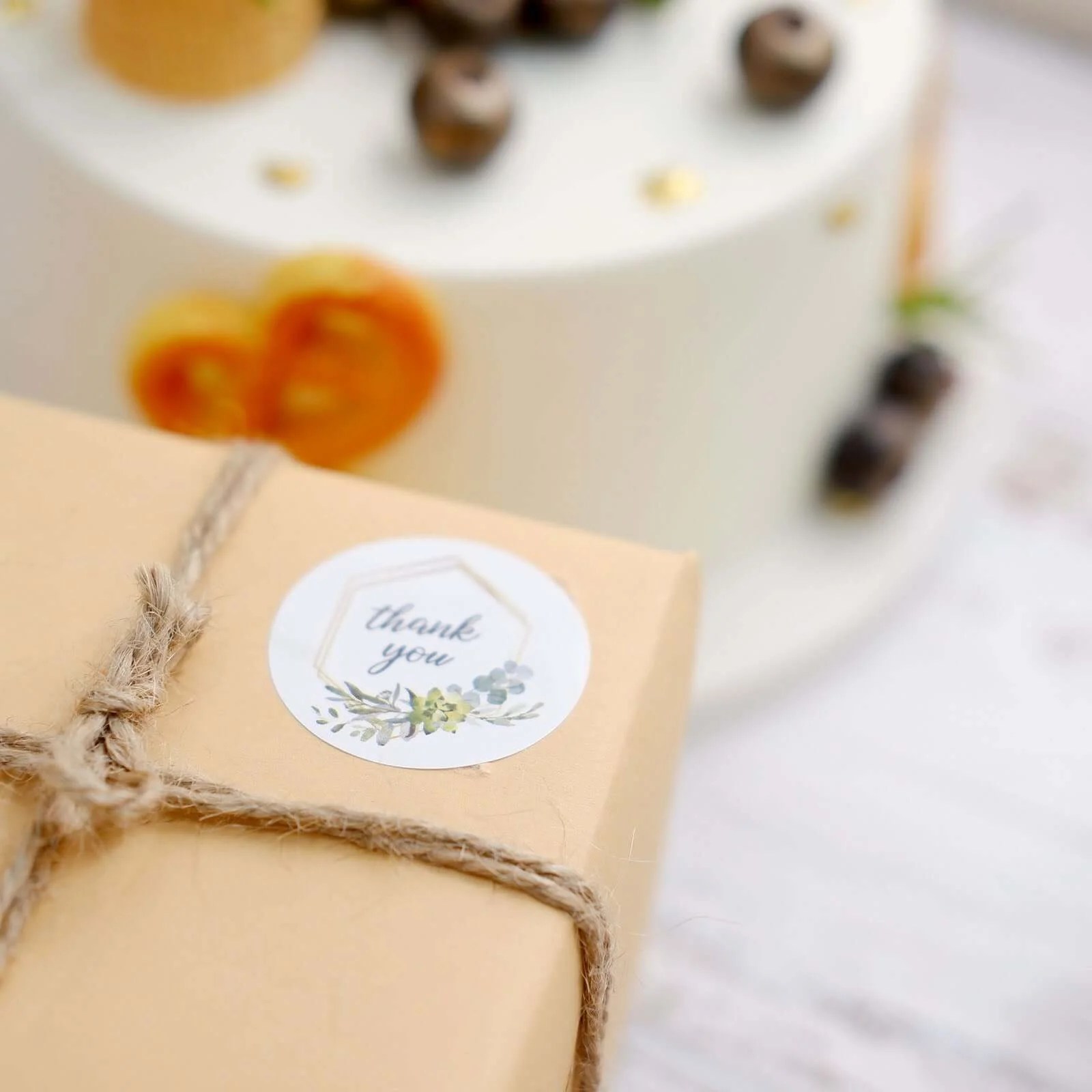500pcs Thank You Gold and Green Leaf Frame Stickers Roll Décor, Labels and Seals For DIY Envelope - Round 1.5" - Image 10