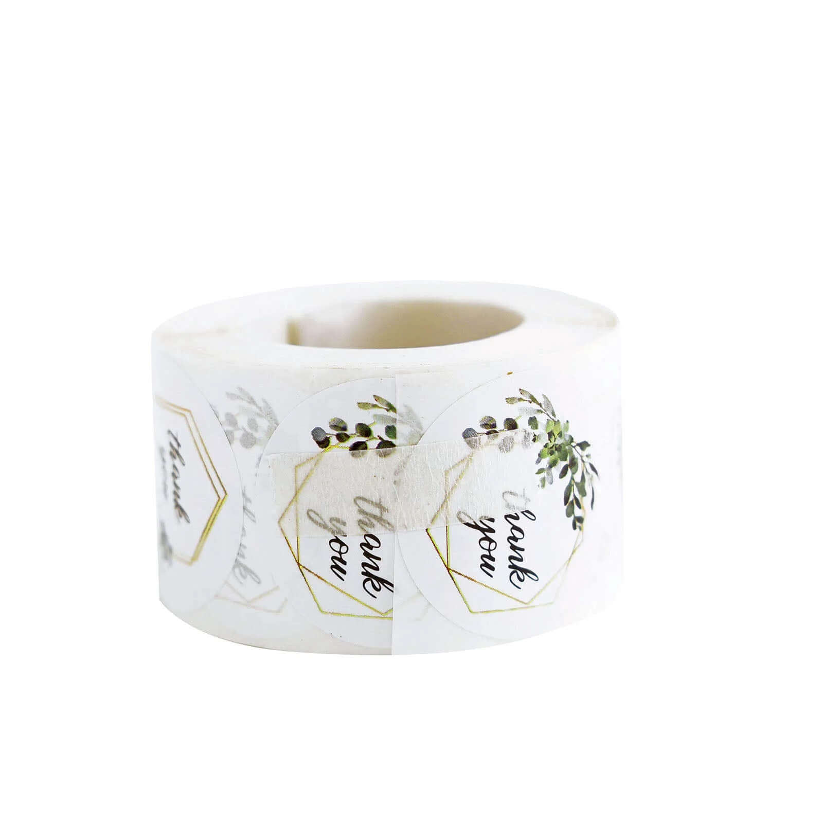 500pcs Thank You Gold and Green Leaf Frame Stickers Roll Décor, Labels and Seals For DIY Envelope - Round 1.5" - Image 16