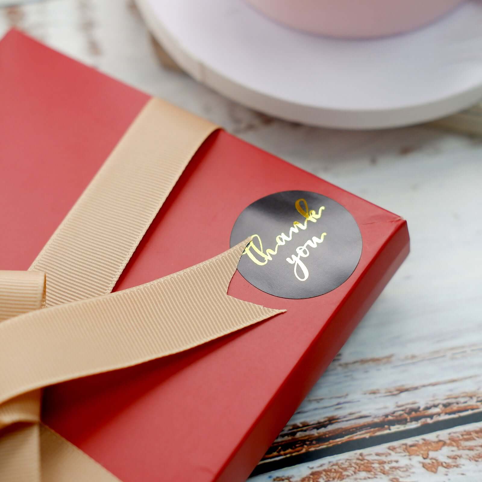 500pcs Thank You Gold Foil Text On Black Stickers Roll Décor Labels and Seals for DIY Envelope - Round 1.5" - Image 12