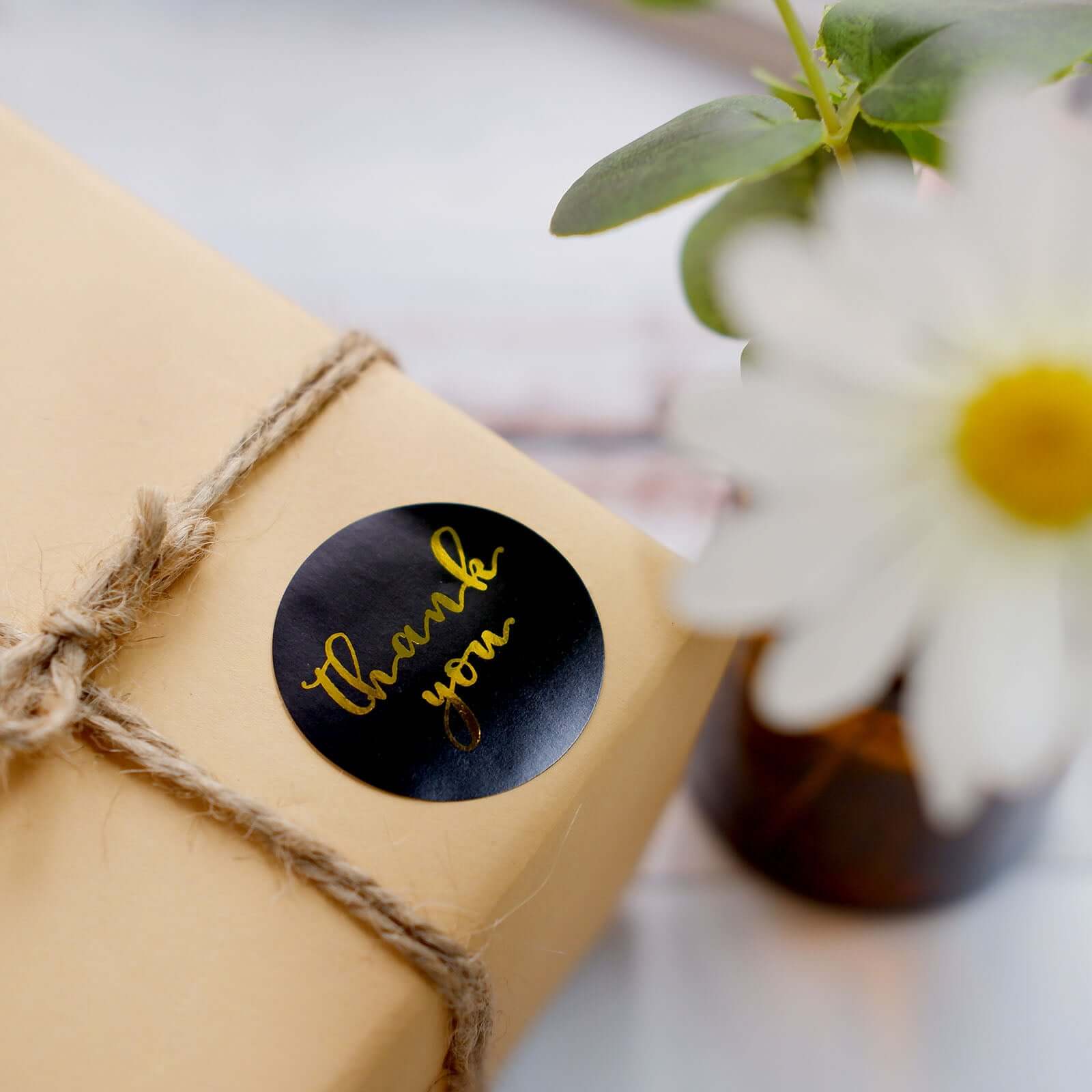 500pcs Thank You Gold Foil Text On Black Stickers Roll Décor Labels and Seals for DIY Envelope - Round 1.5" - Image 7