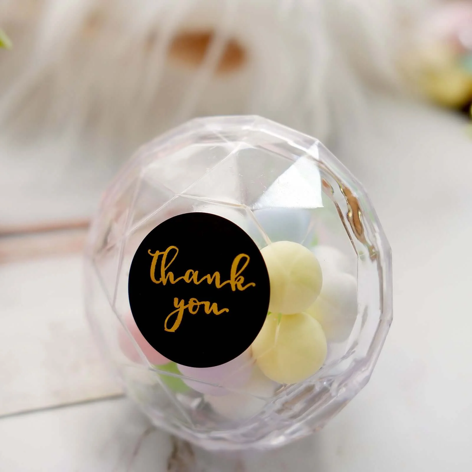 500pcs Thank You Gold Foil Text On Black Stickers Roll Décor Labels and Seals for DIY Envelope - Round 1.5" - Image 9