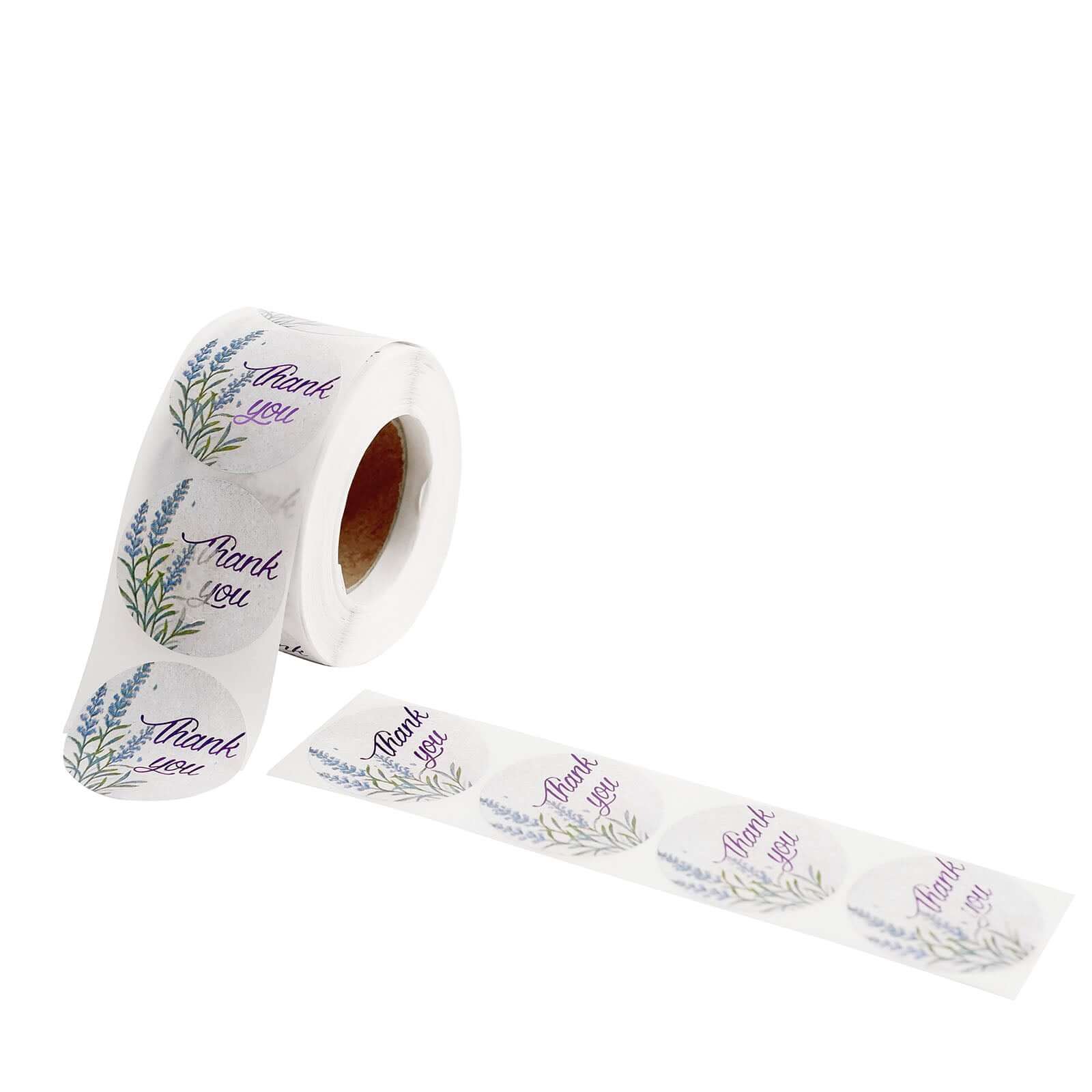 500pcs Thank You Purple Lavender Print Stickers Roll, Labels For DIY Envelope Seals - Round 1.5" - Image 17