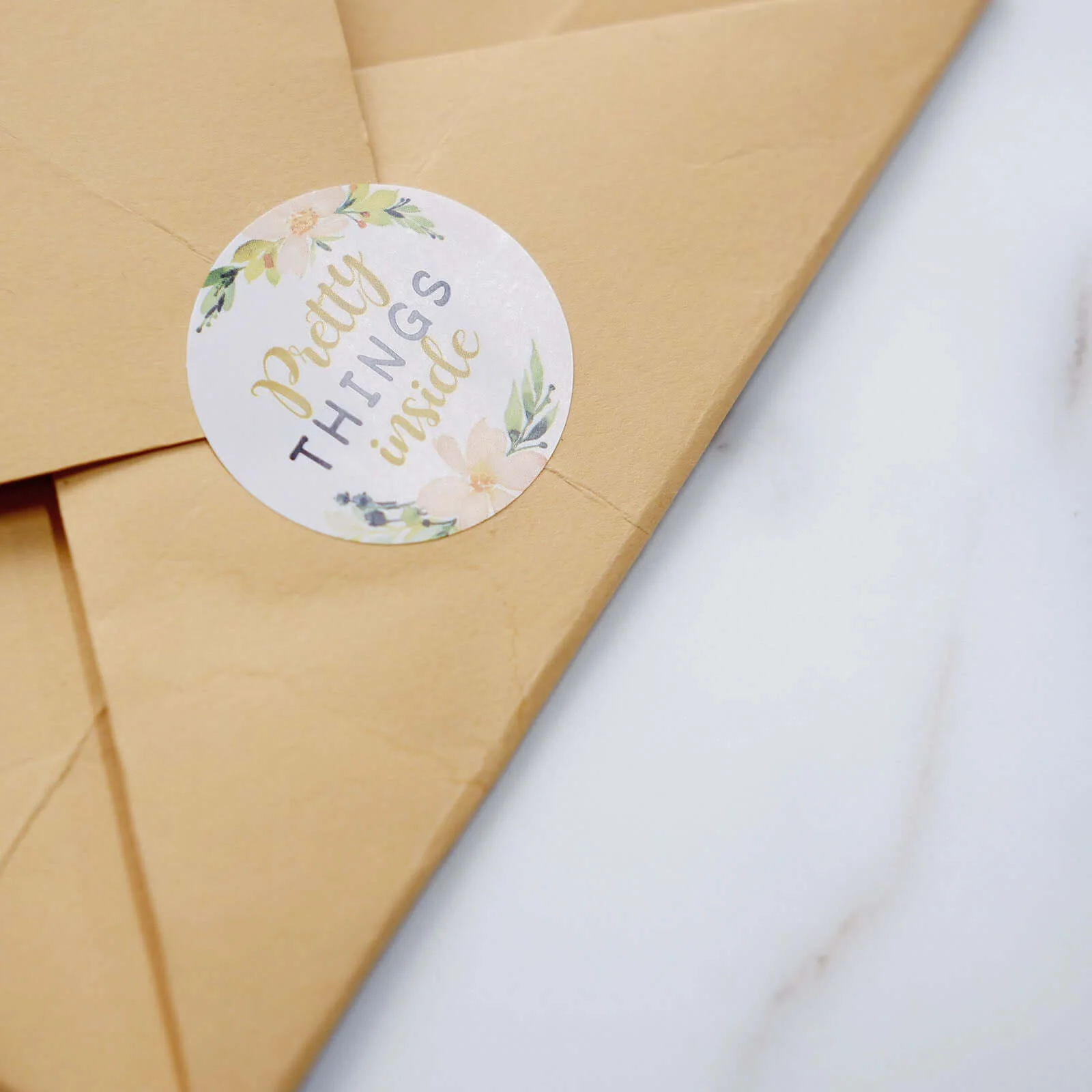 500pcs Thank You Themed Assorted Text Floral Stickers Roll, Labels For DIY Envelope Seal - Round 1.5" - Image 18