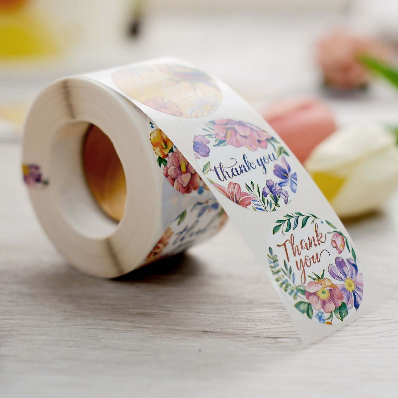 500pcs Thank You Tropical Colorful Floral Stickers Roll, Labels For DIY Envelope Seal - Round 1.5" - Image 15