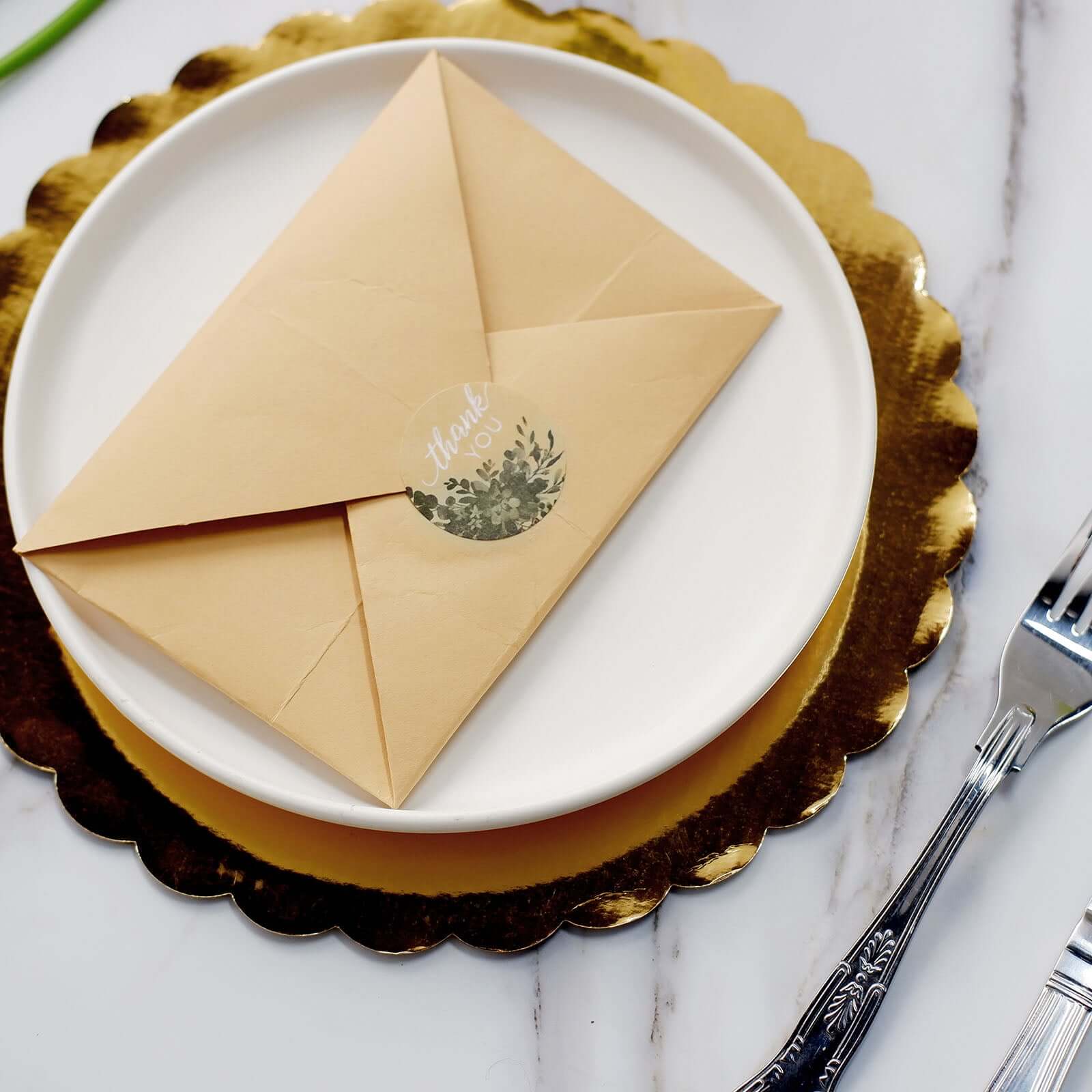 500pcs Thank You White Text With Natural Greenery Stickers Roll Décor Labels and Seals for DIY Envelope - Round 1.5" - Image 10