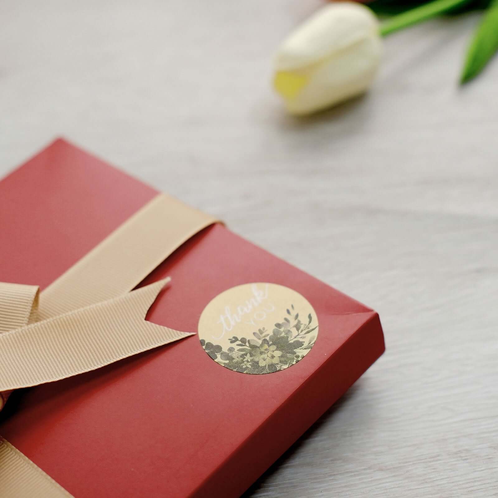 500pcs Thank You White Text With Natural Greenery Stickers Roll Décor Labels and Seals for DIY Envelope - Round 1.5" - Image 7