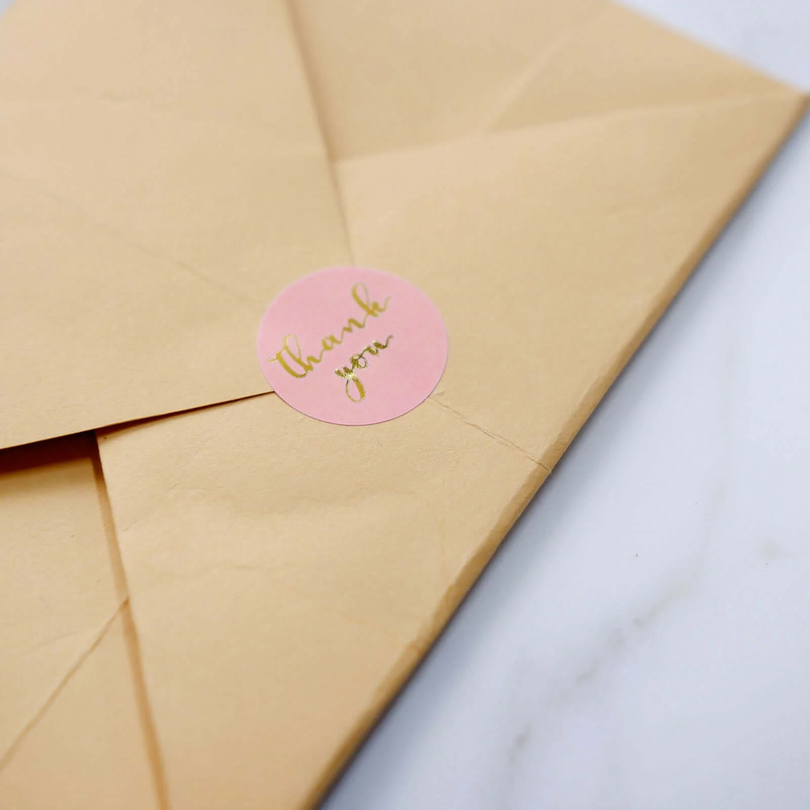 500pcs Thank You Gold Foil Text On Pink Stickers Roll Décor, Labels and Seals For DIY Envelope - Round 1" - Image 13
