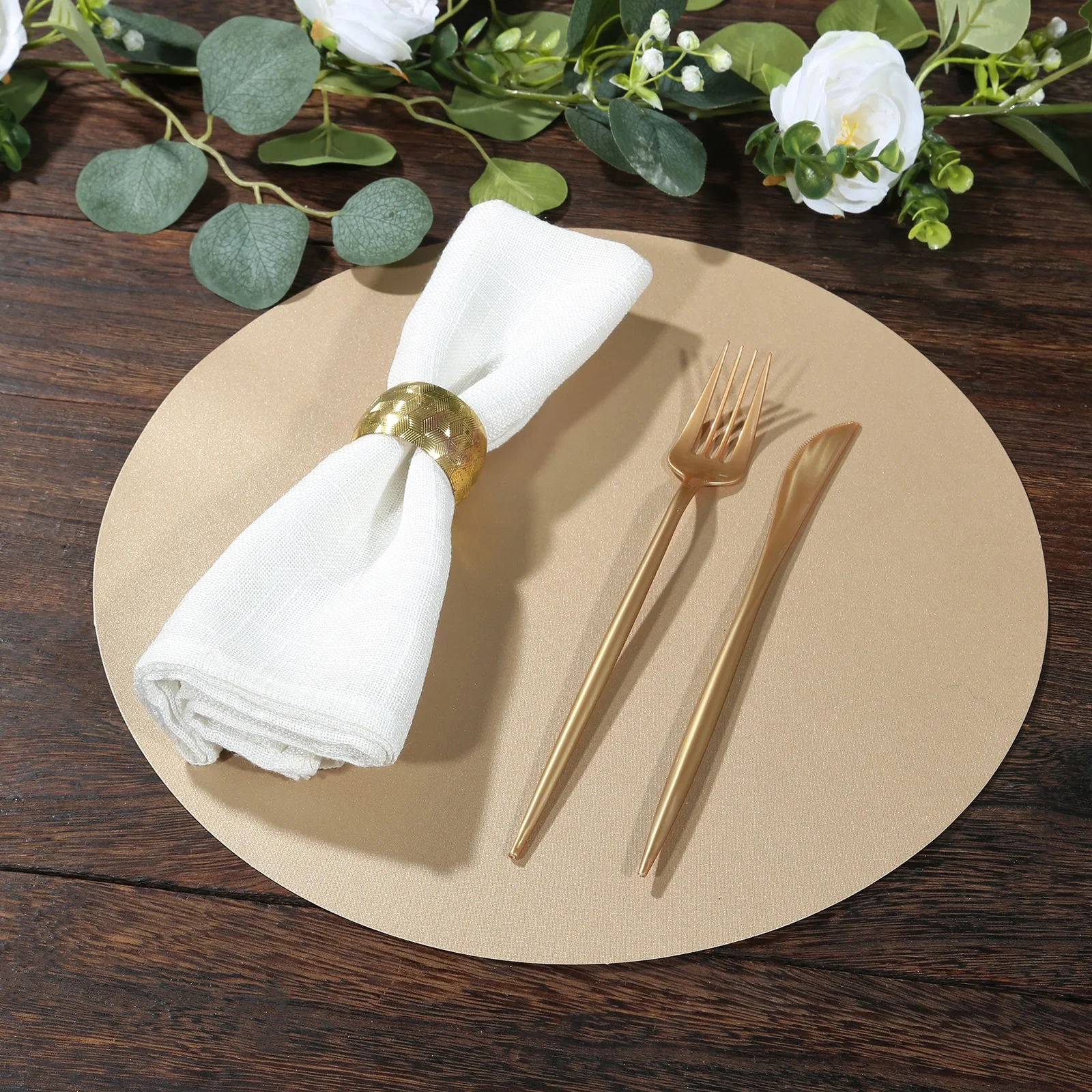 50 Pack Disposable Paper Placemats 13" Round – Taupe Cardboard Dining Table Mats, 120 GSM - Image 7