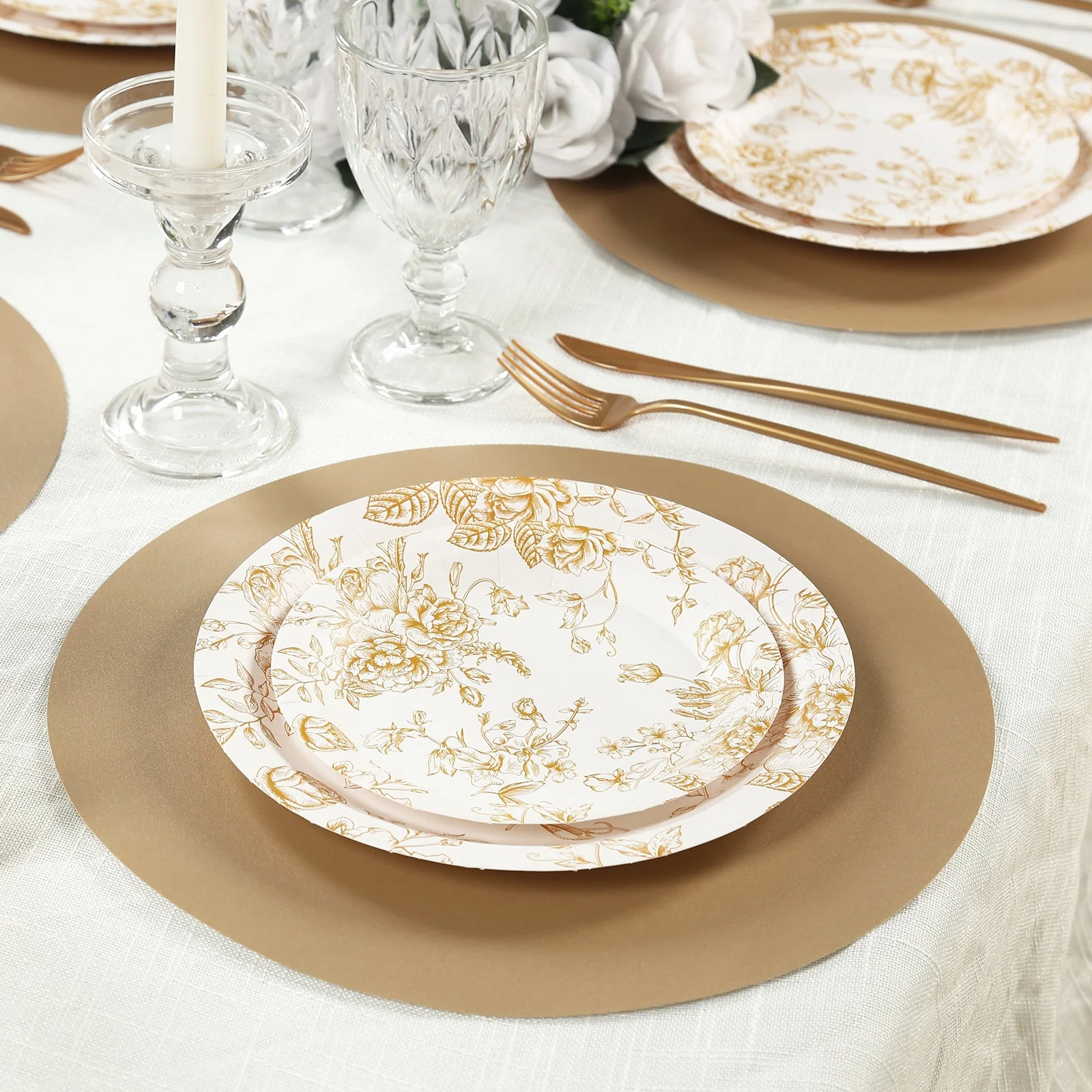 50 Pack Disposable Paper Placemats 13" Round – Taupe Cardboard Dining Table Mats, 120 GSM - Image 8