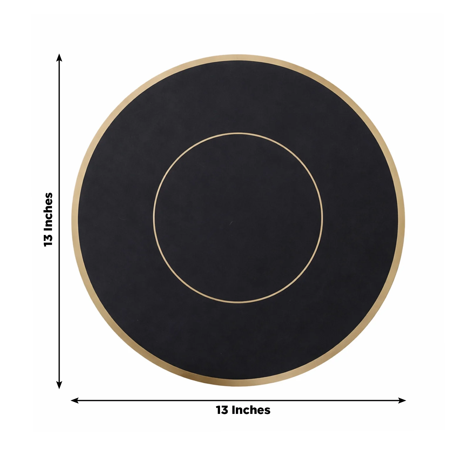 50 Pack Disposable Table Placemats 13" Round Black with Gold Rim – Cardboard Charger Plates for Elegant Table Settings, 128 GSM - Image 3