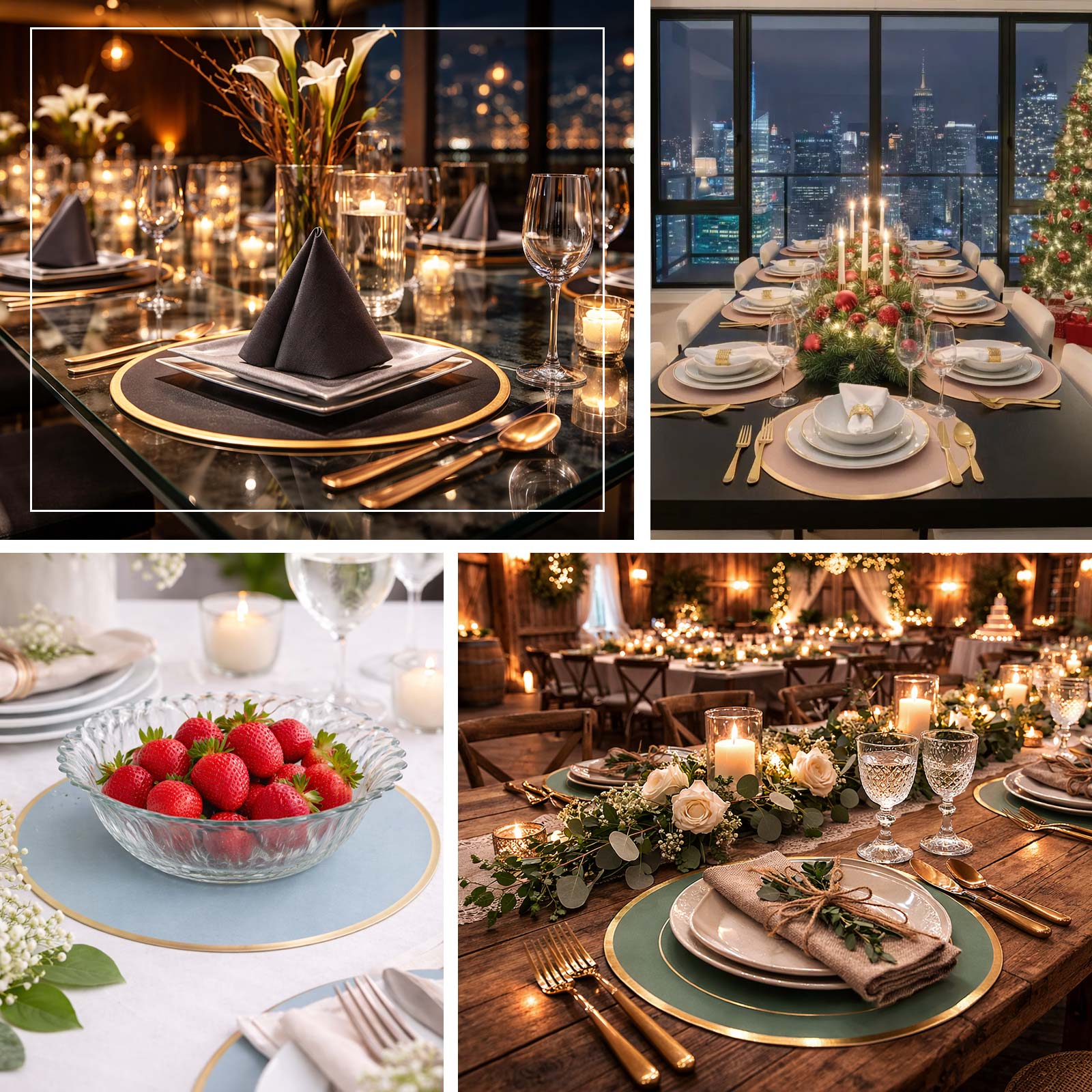 50 Pack Disposable Table Placemats 13" Round Gold – Cardboard Charger Plates for Elegant Table Settings, 128 GSM - Image 5