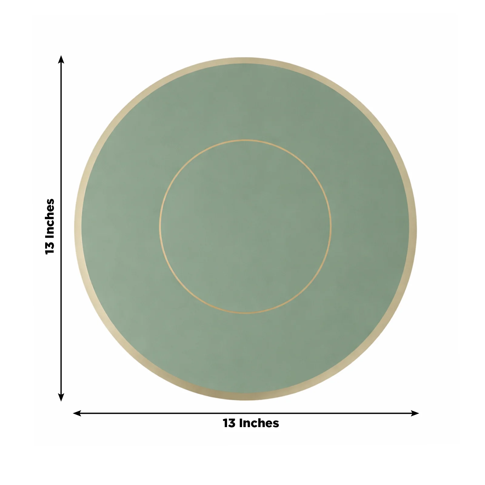 50 Pack Disposable Table Placemats 13" Round Sage Green with Gold Rim – Cardboard Charger Plates for Elegant Table Settings, 128 GSM - Image 3