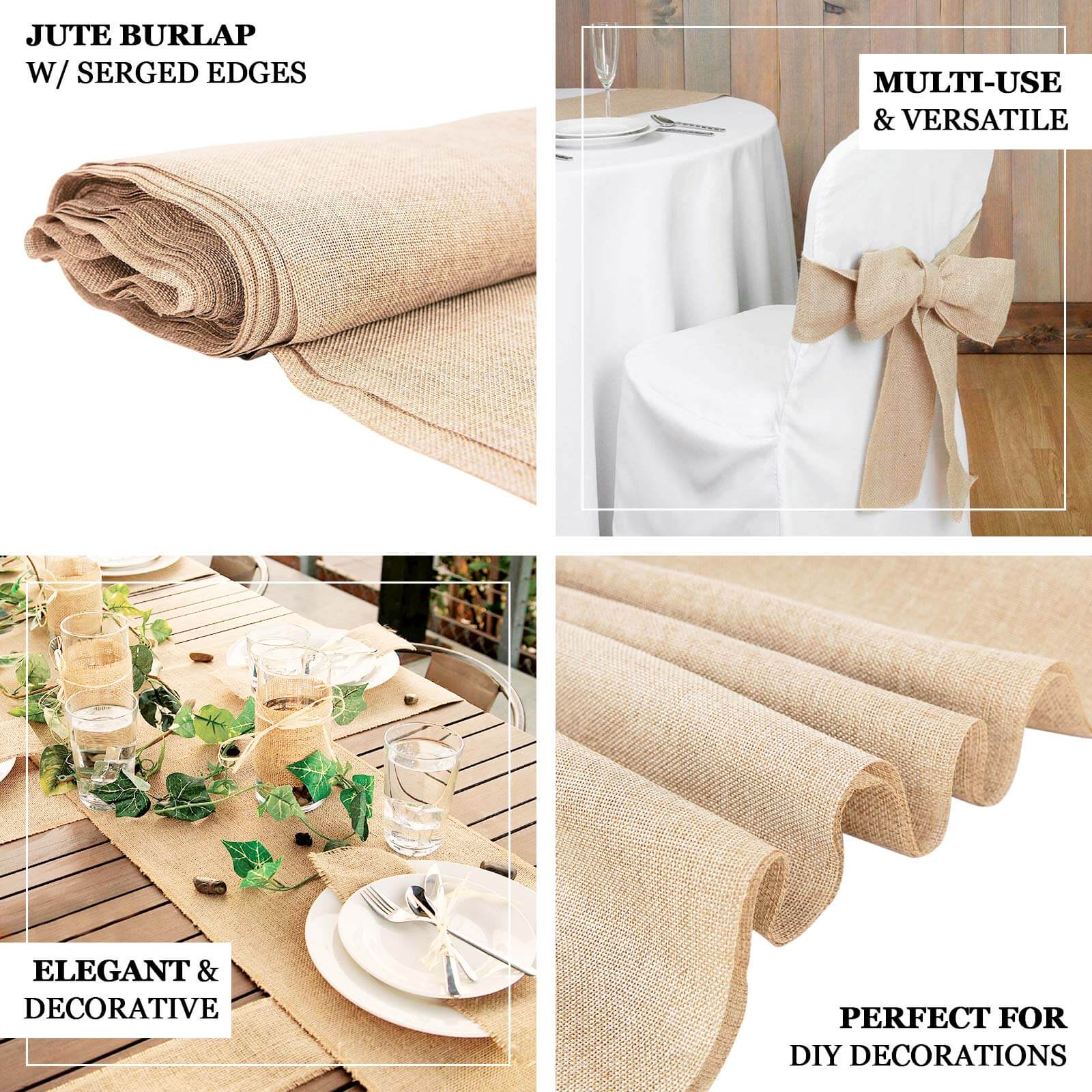 Natural faux Burlap Fabric Roll, Jute Linen DIY Fabric Bolt 54"x10 Yards - Image 4