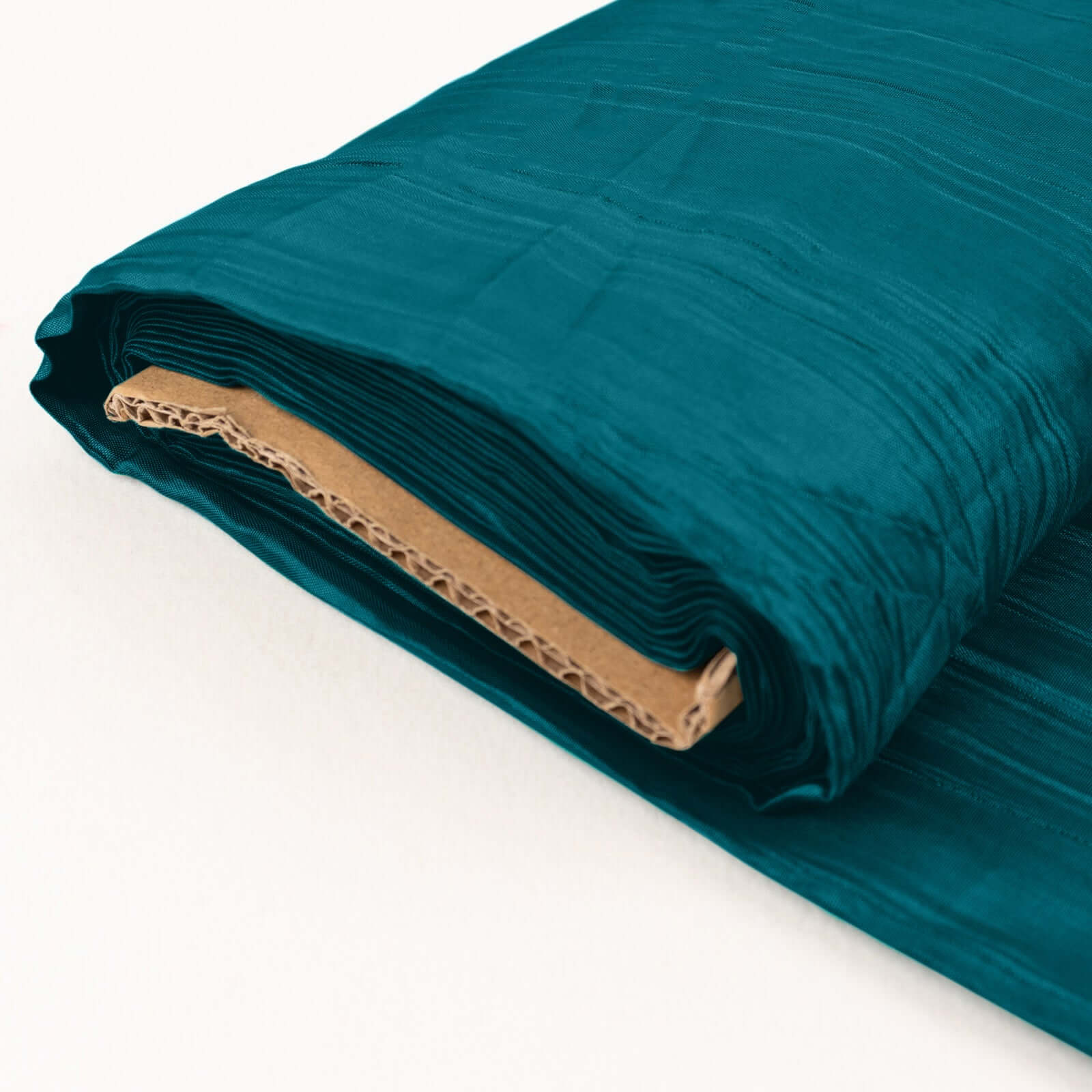 Peacock Teal Accordion Crinkle Taffeta Fabric Bolt 54"x10 Yards - Image 3