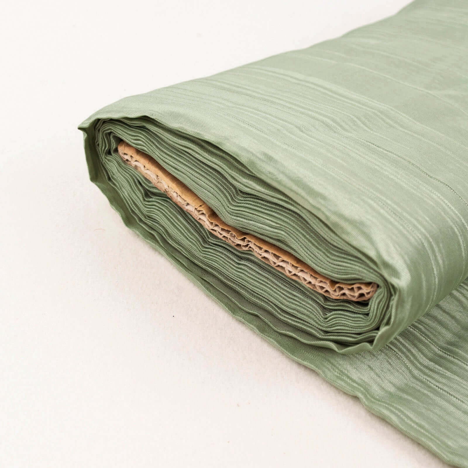Sage Green Accordion Crinkle Taffeta Fabric Bolt 54"x10 Yards - Image 3