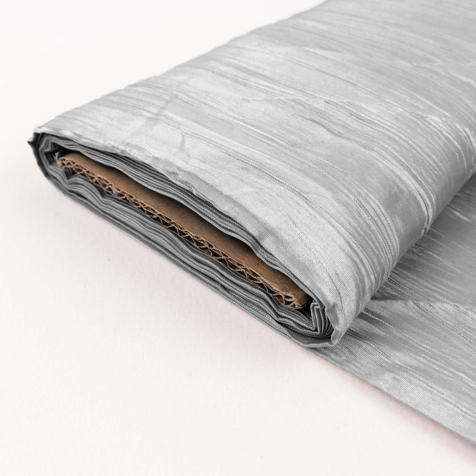 Silver Accordion Crinkle Taffeta Fabric Bolt 54"x10 Yards - Image 3
