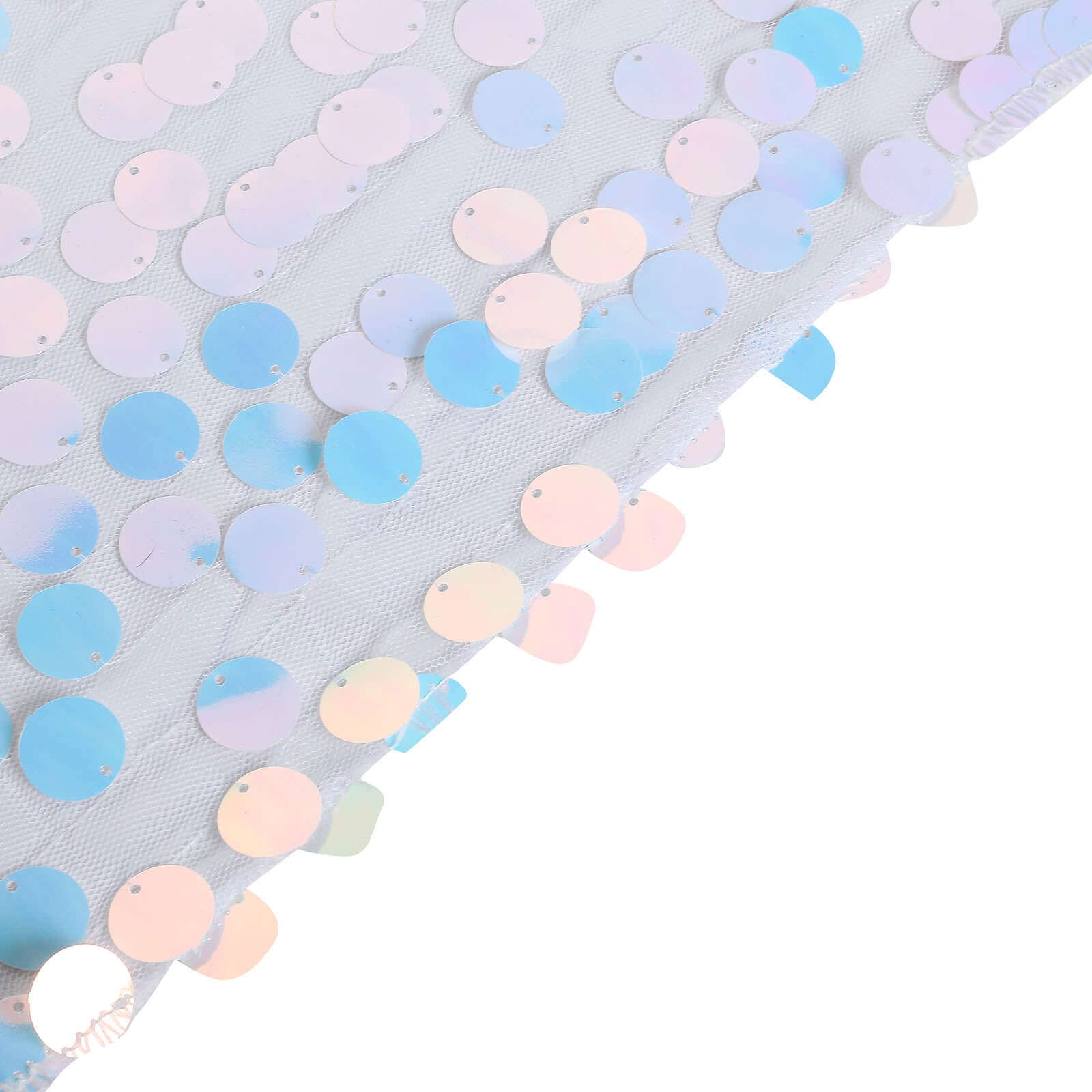 Iridescent Blue Big Payette Sequin Fabric Roll, Mesh Sequin DIY Craft Fabric Bolt 54"x4 Yards - Image 3