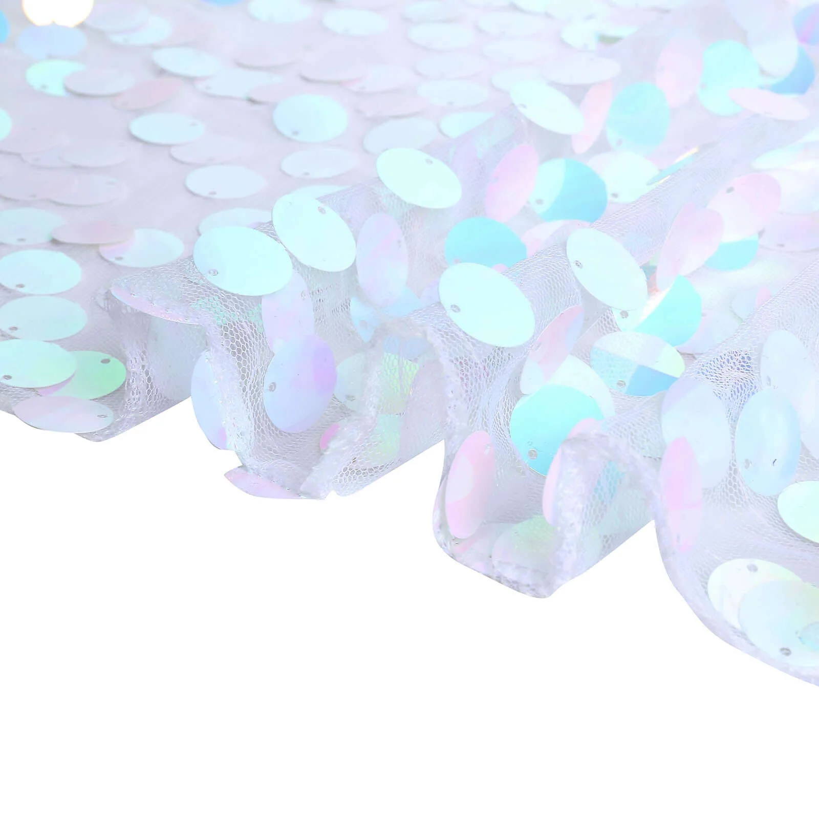 Iridescent Blue Big Payette Sequin Fabric Roll, Mesh Sequin DIY Craft Fabric Bolt 54"x4 Yards - Image 7
