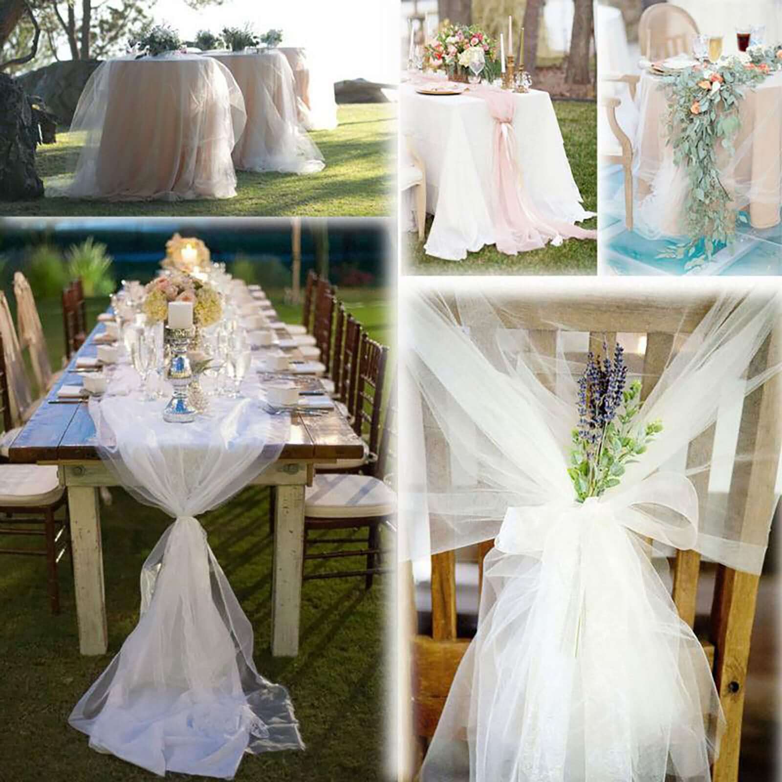 White Sheer Organza Fabric Bolt, DIY Craft Fabric Roll 54"x40 Yards - Image 6