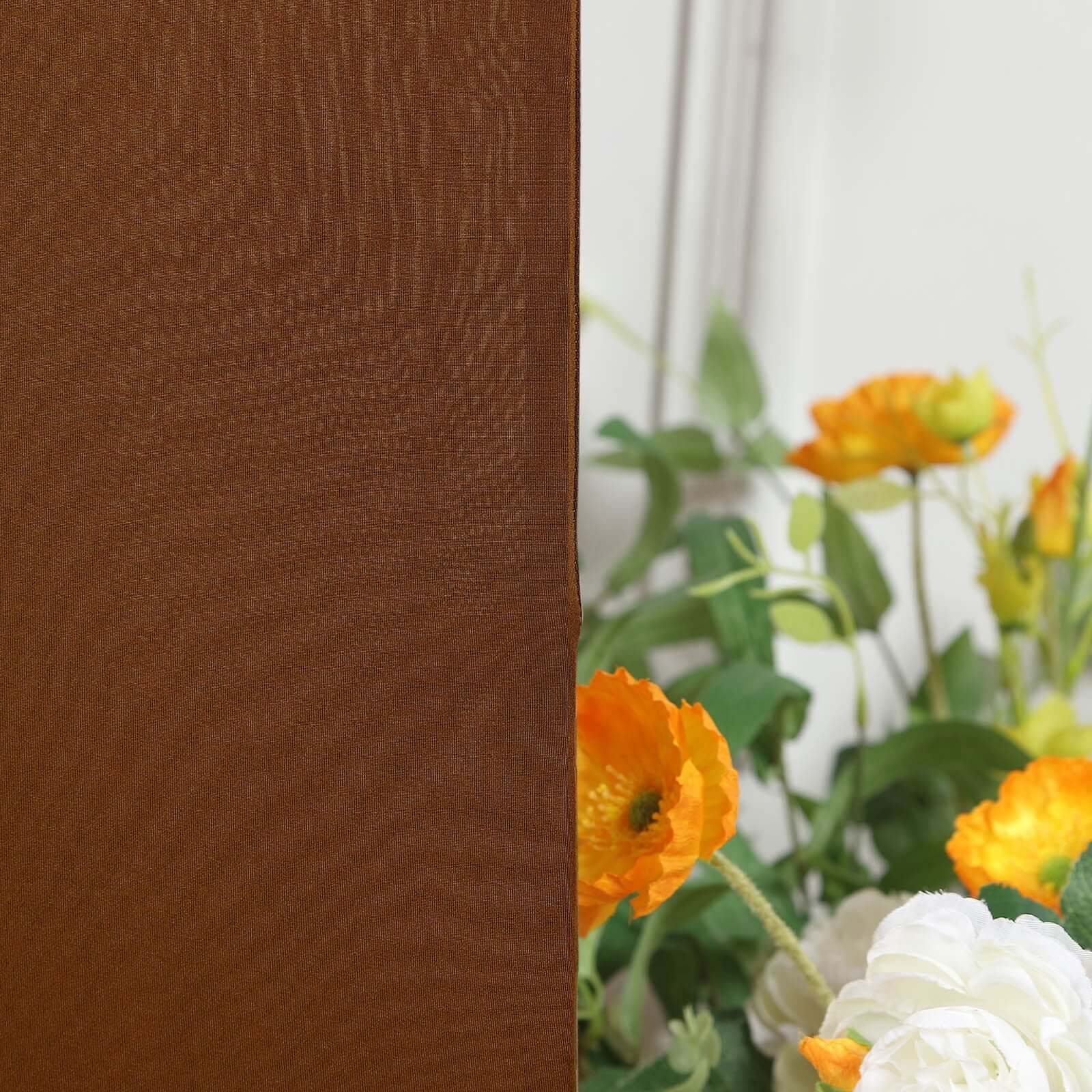 Cinnamon Brown Spandex Fitted Wedding Arch Cover For Round Top Chiara Backdrop Stand 5ft - Image 11