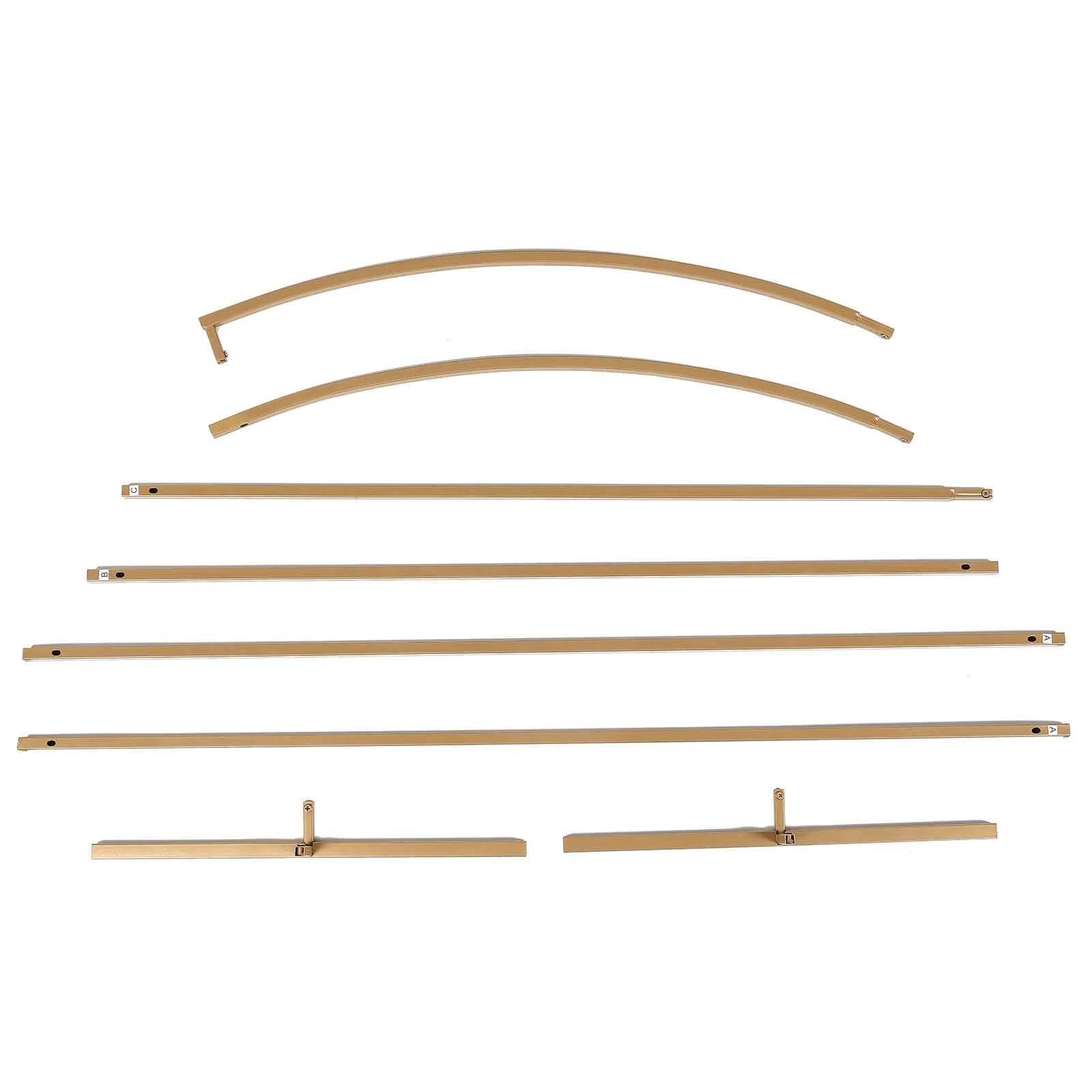 Gold Metal Wedding Arch Chiara Backdrop Stand, Half Moon Floral Frame Arbor Display 5ft - Image 8