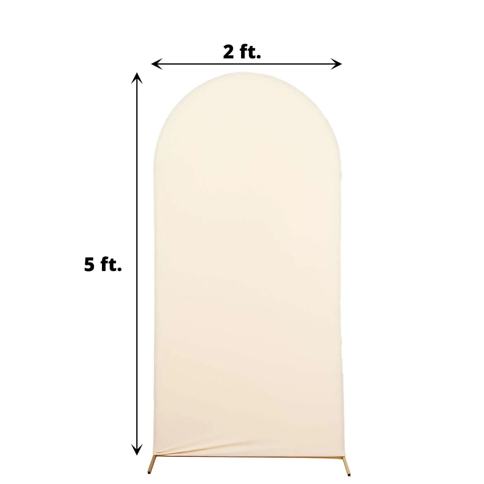 Matte Beige Spandex Fitted Wedding Arch Cover For Round Top Chiara Backdrop Stand 5ft - Image 3