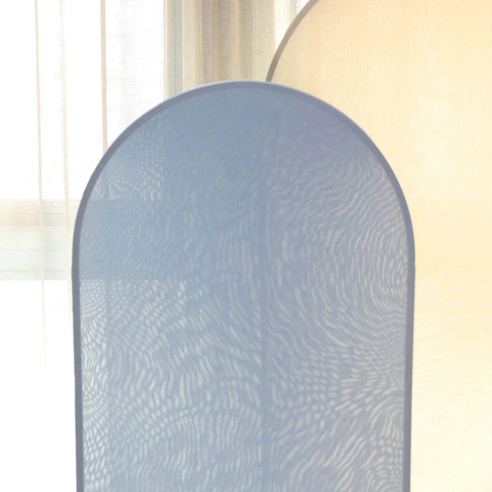 Matte Dusty Blue Spandex Fitted Wedding Arch Cover For Round Top Chiara Backdrop Stand 5ft - Image 8