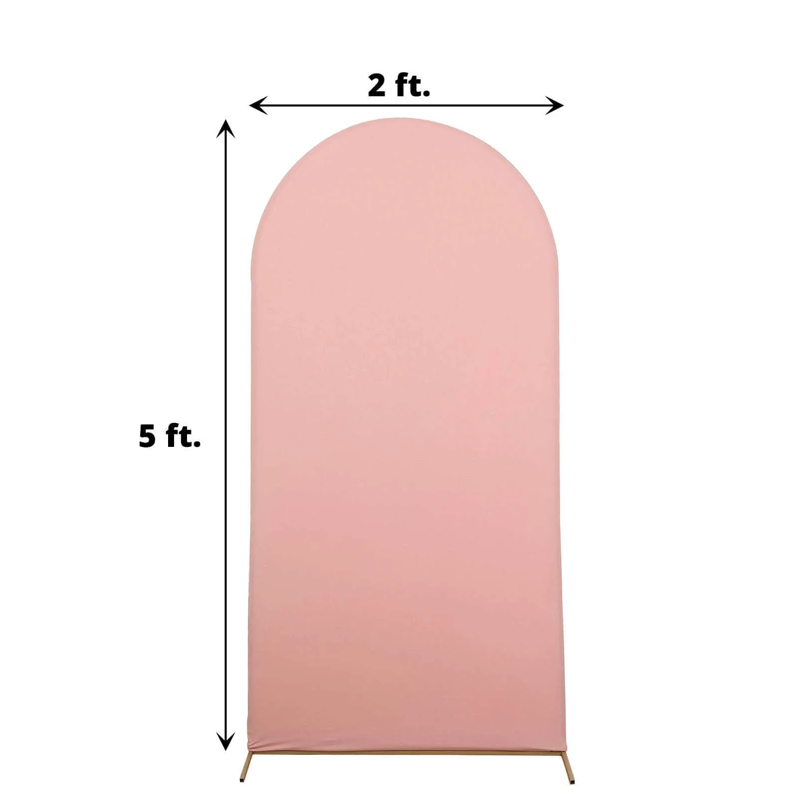 Matte Dusty Rose Spandex Fitted Wedding Arch Cover For Round Top Chiara Backdrop Stand 5ft - Image 3