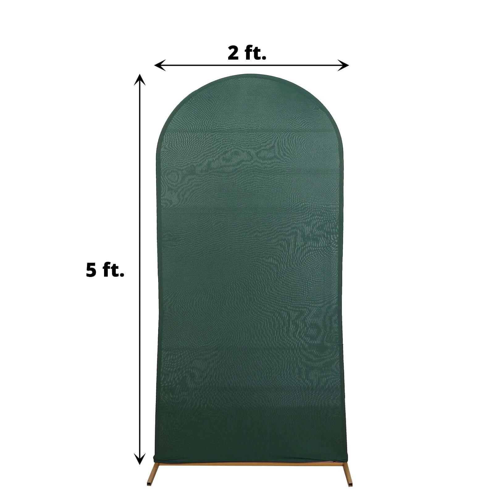 Matte Hunter Emerald Green Spandex Fitted Wedding Arch Cover For Round Top Chiara Backdrop Stand 5ft - Image 3