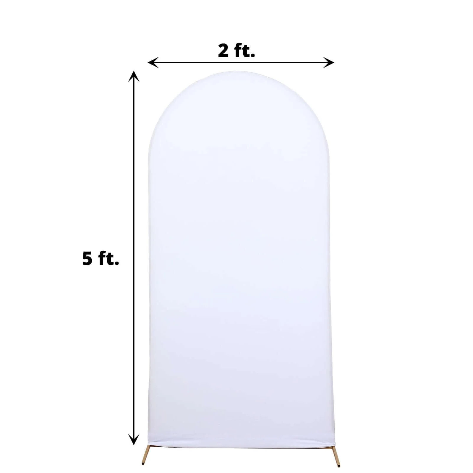 Matte White Spandex Fitted Wedding Arch Cover For Round Top Chiara Backdrop Stand 5ft - Image 3