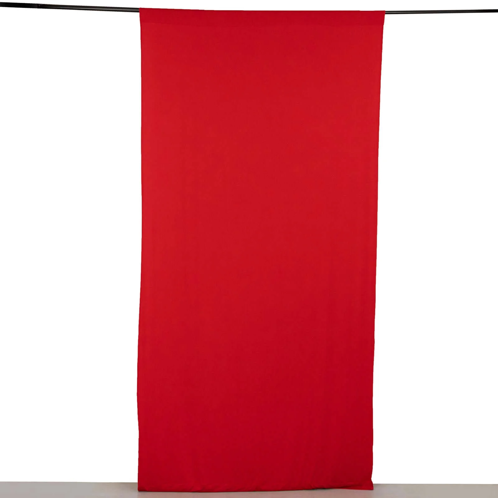 Red 4-Way Stretch Spandex Backdrop Drape Curtain, Wrinkle Free Event Divider Panel with Rod Pockets - 5ftx10ft - Image 6