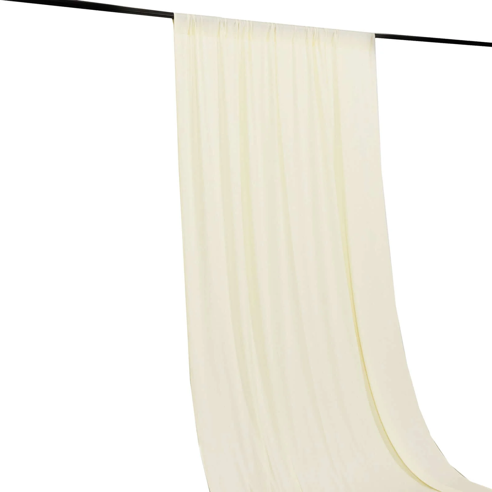 Ivory 4-Way Stretch Spandex Backdrop Drape Curtain, Wrinkle Free Event Divider Panel with Rod Pockets - 5ftx10ft - Image 7