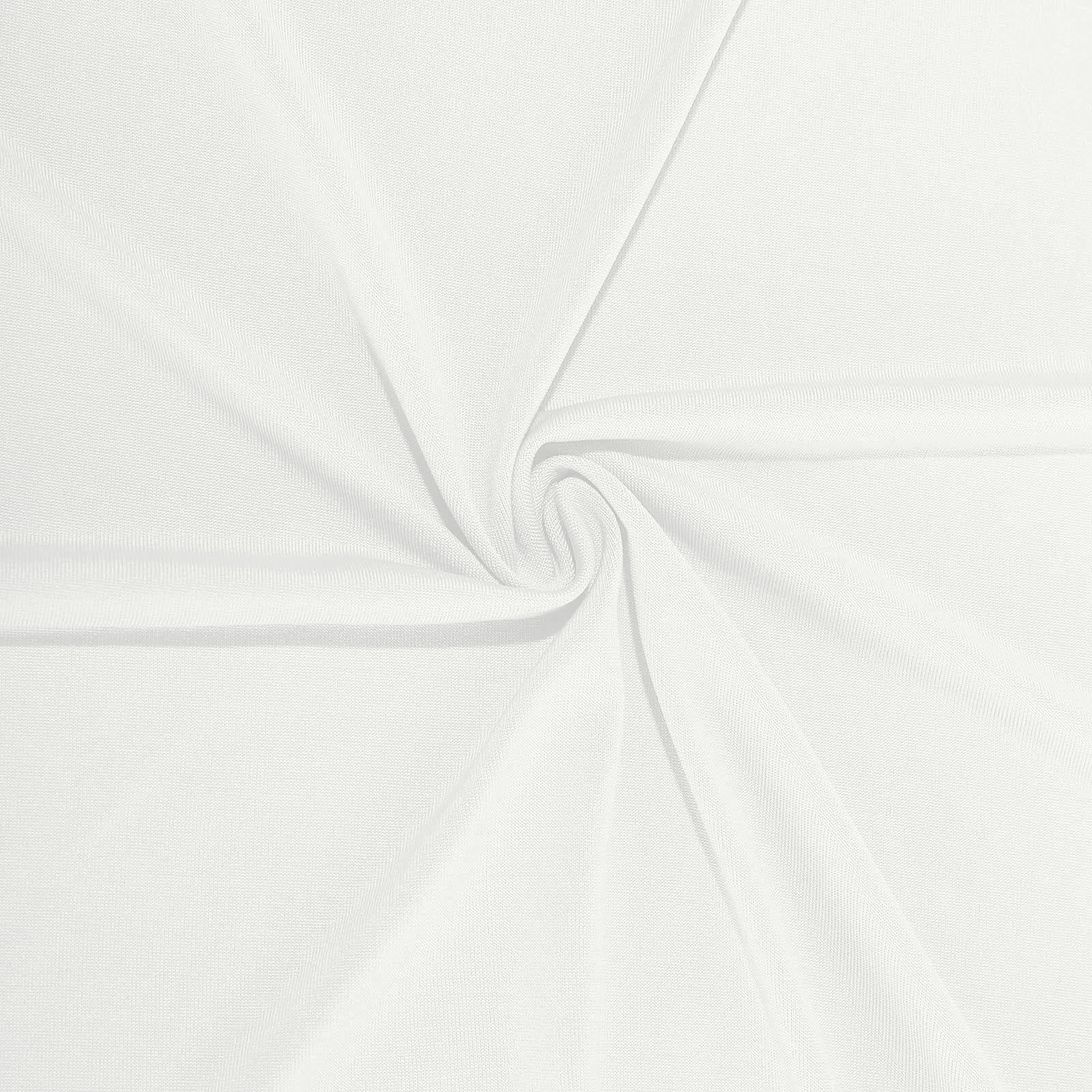 Ivory 4-Way Stretch Spandex Backdrop Drape Curtain, Wrinkle Free Event Divider Panel with Rod Pockets - 5ftx10ft - Image 8