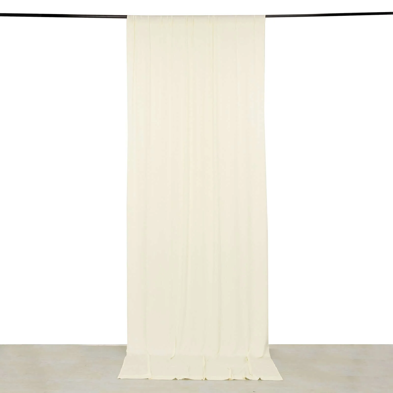 Ivory 4-Way Stretch Spandex Backdrop Drape Curtain, Wrinkle Free Event Divider Panel with Rod Pockets - 5ftx12ft - Image 2