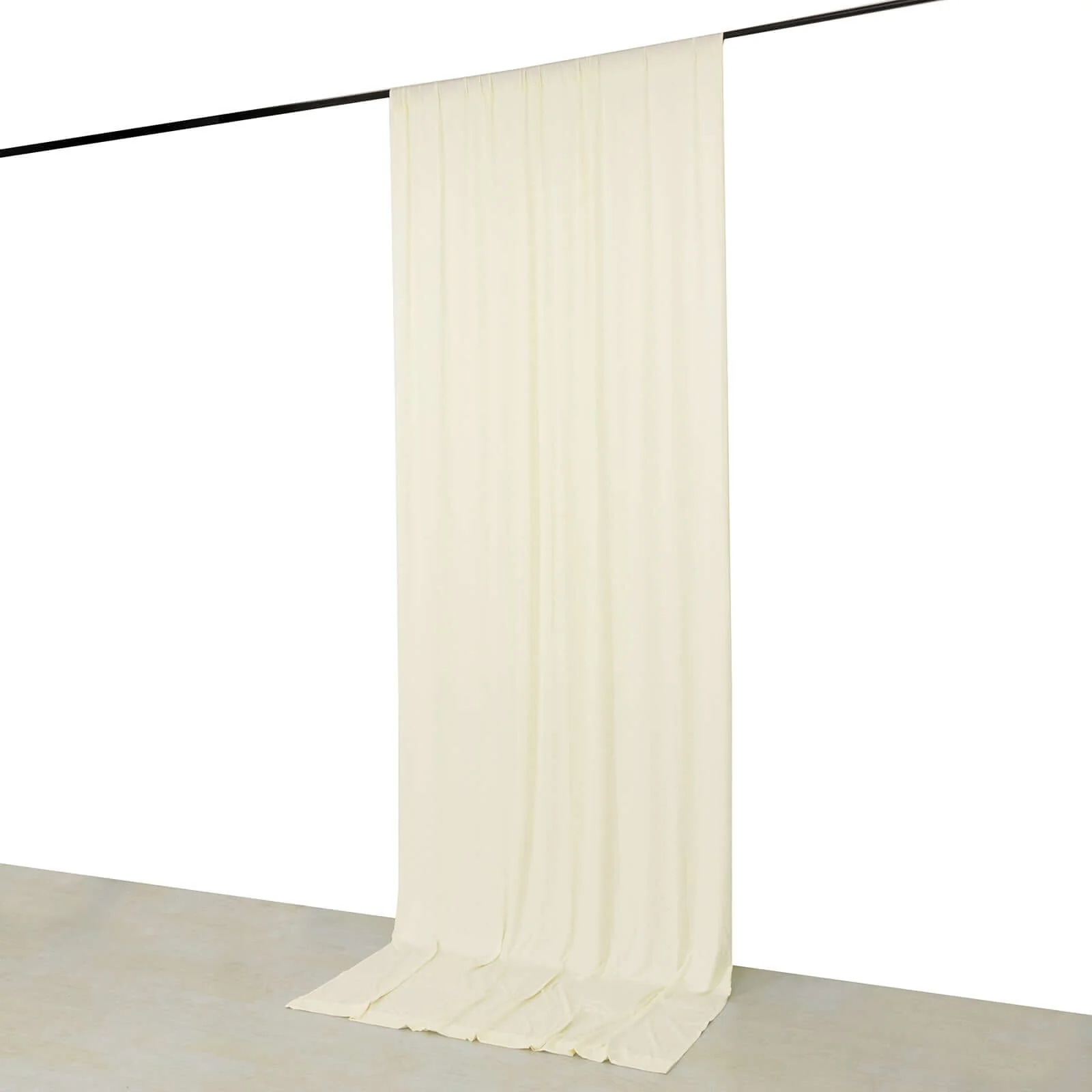Ivory 4-Way Stretch Spandex Backdrop Drape Curtain, Wrinkle Free Event Divider Panel with Rod Pockets - 5ftx12ft - Image 3